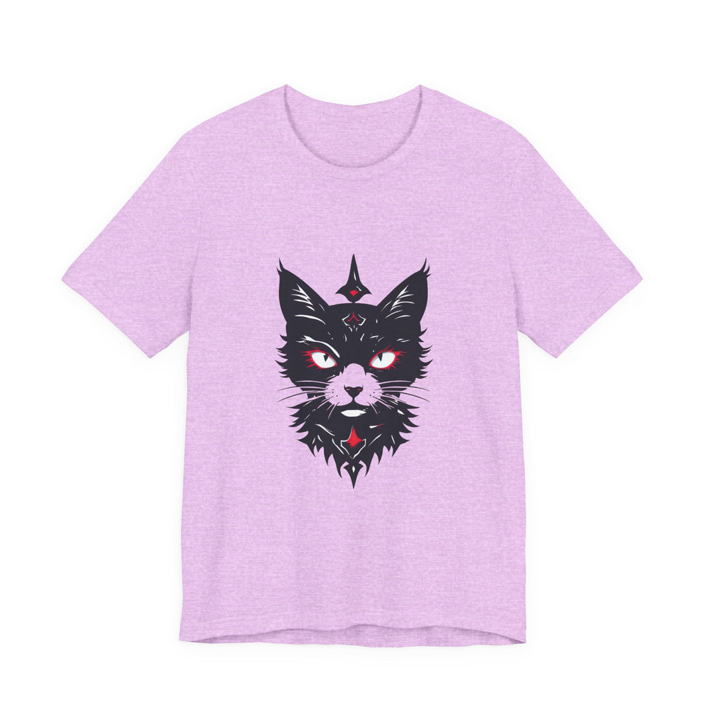 Occult Black Cat Tee — Mystical Cat Head Graphic T-Shirt