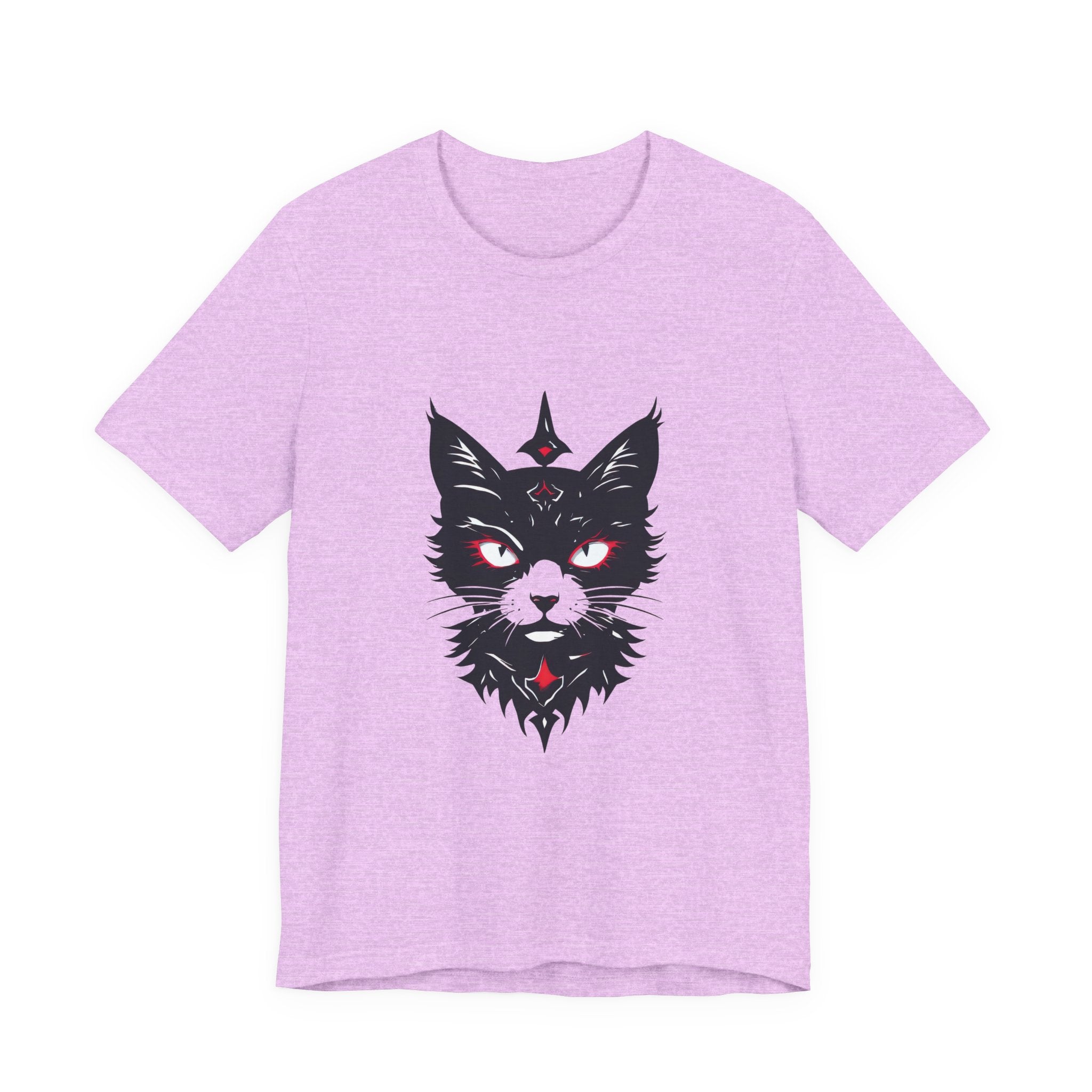 Occult Black Cat Tee — Mystical Cat Head Graphic T-Shirt