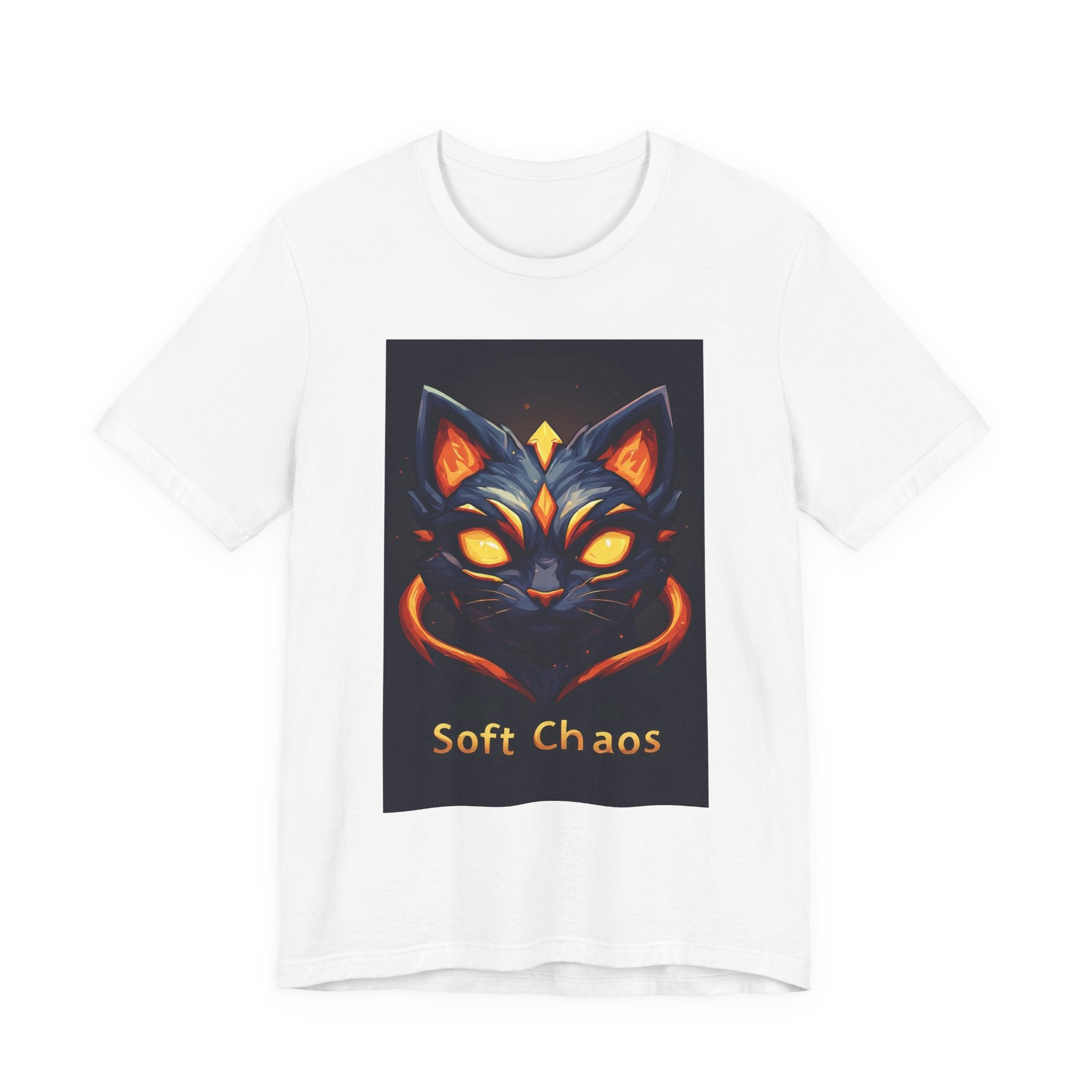 Graphic Tee — 'Soft Chaos' Glowing Cat Illustration