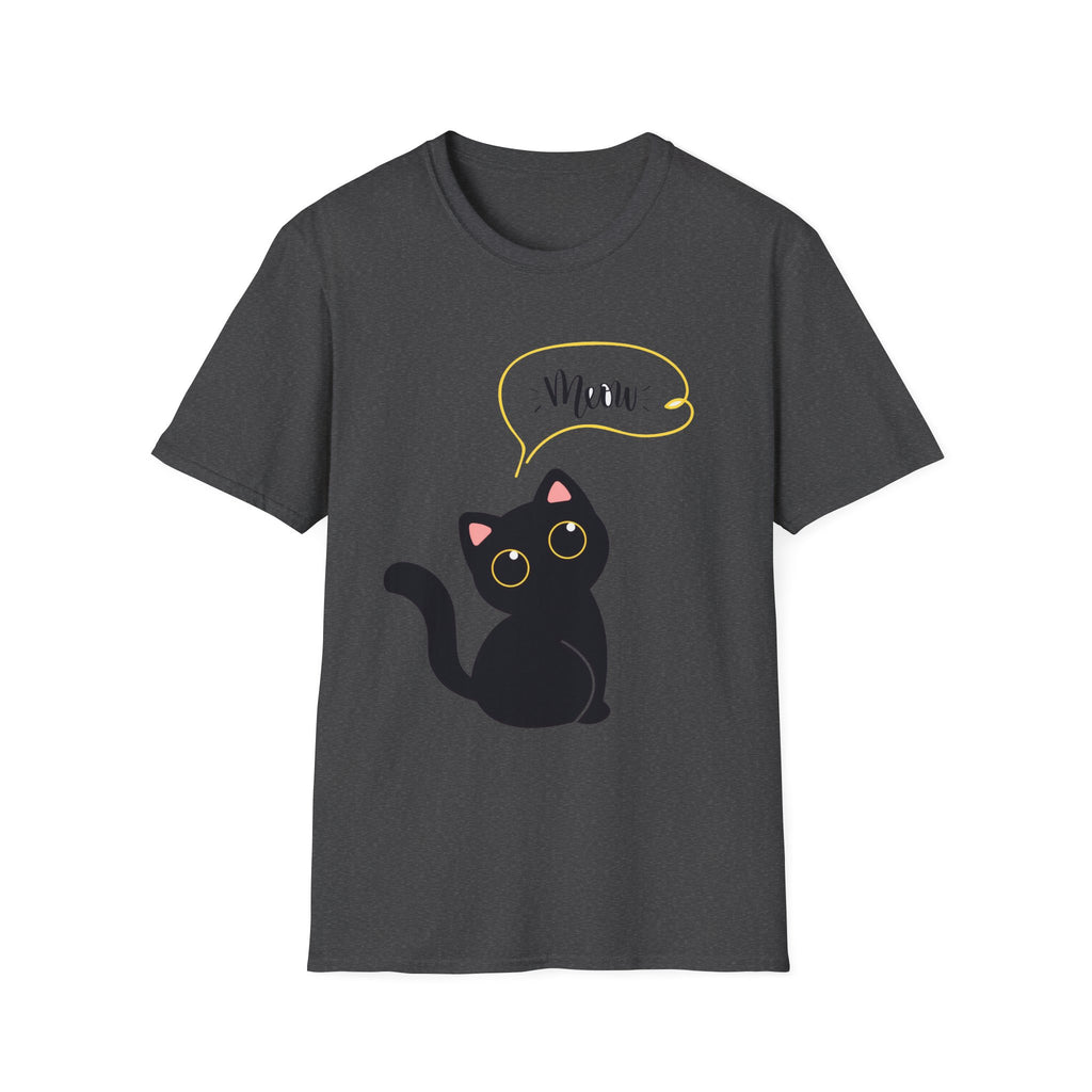 Meow Black Cat Tee — Cute Cat Graphic T-Shirt