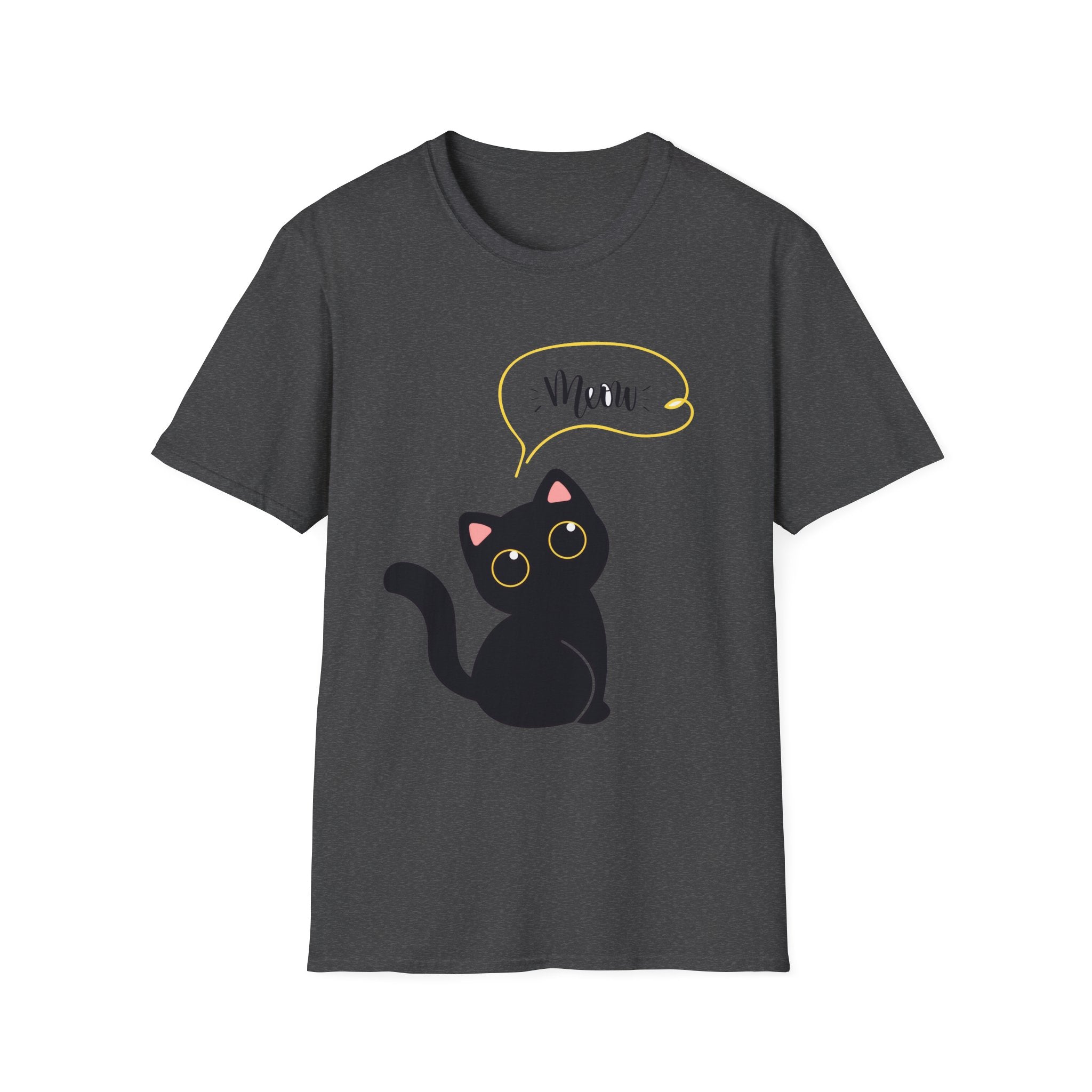 Meow Black Cat Tee — Cute Cat Graphic T-Shirt
