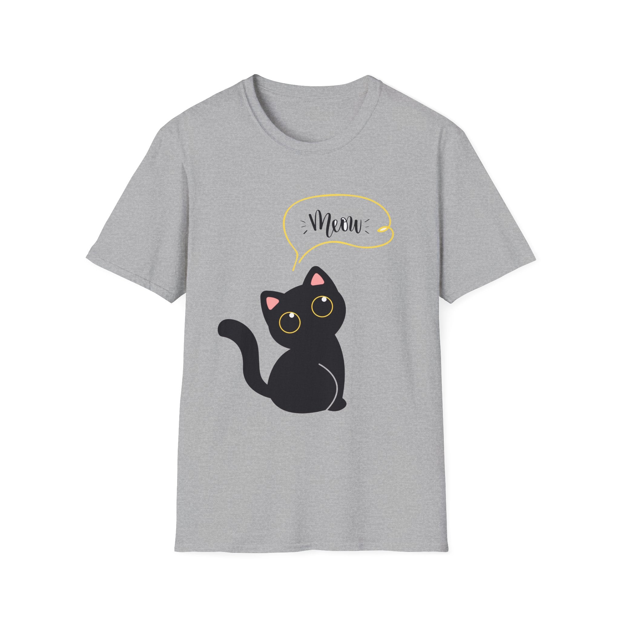 Meow Black Cat Tee — Cute Cat Graphic T-Shirt