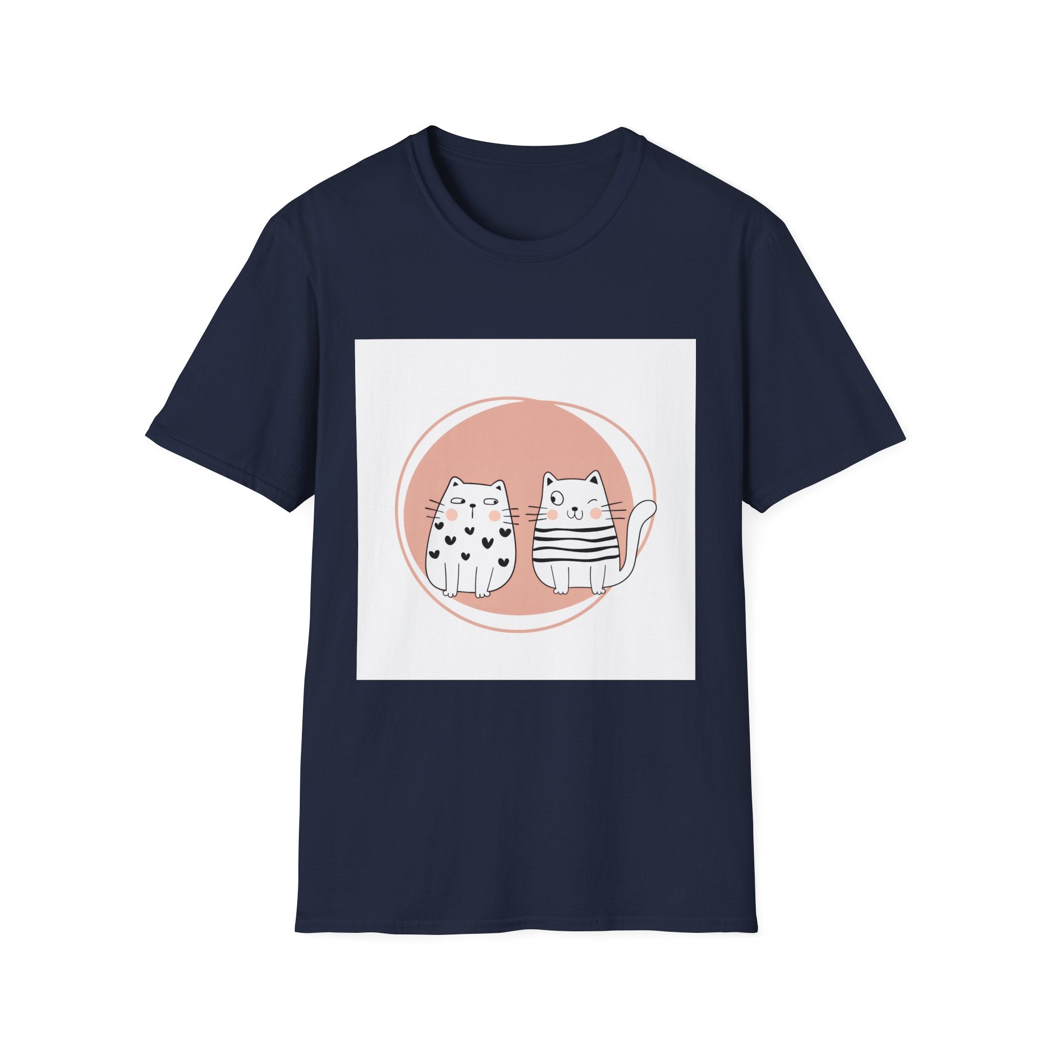 Cute Cat Duo T-Shirt — Kawaii Cat Couple Graphic Tee