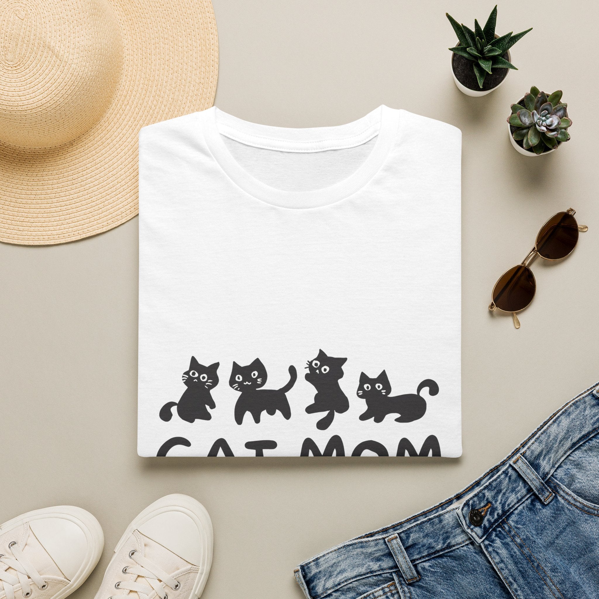 Cat Mom T‑Shirt — Cute Black Kittens Graphic Tee for Cat Lovers