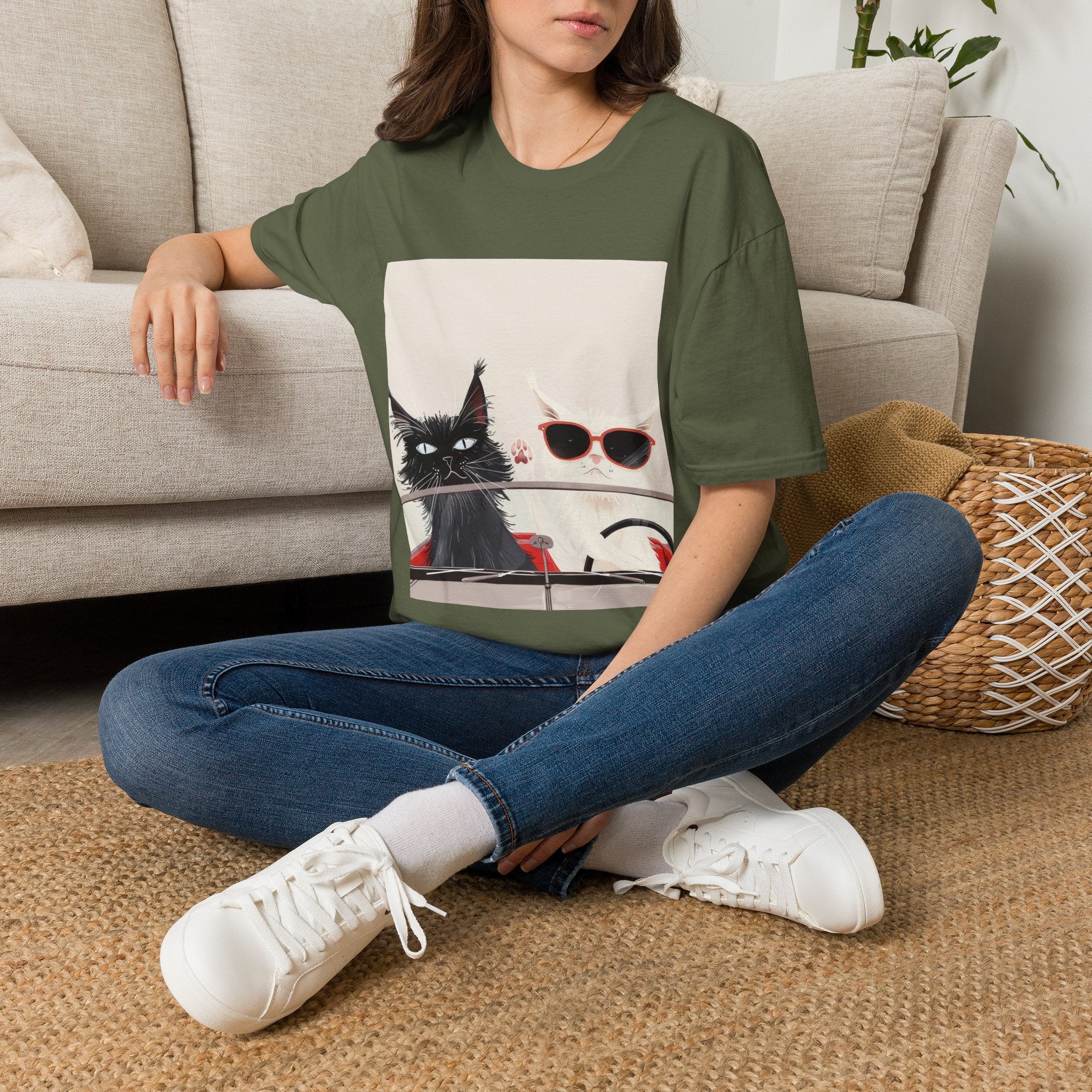 Cat & Sunglasses Graphic T-Shirt — Cute Summer Cat Shirt