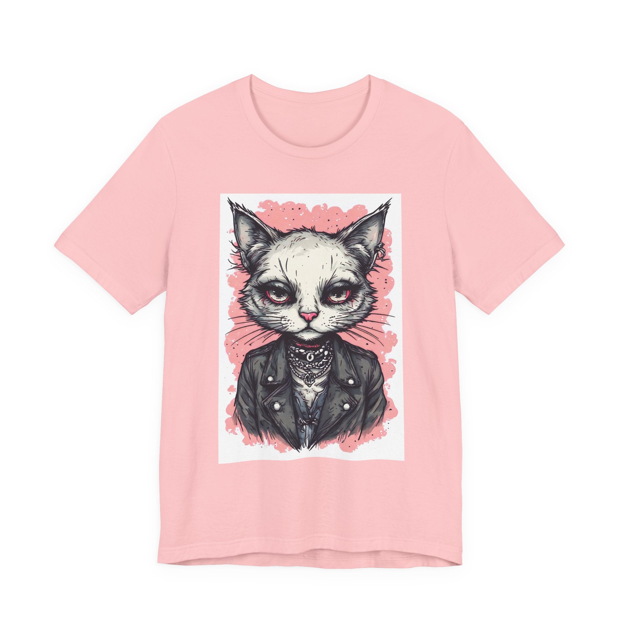 Grumpy Punk Cat T-Shirt — Gothic Kitty Graphic Tee