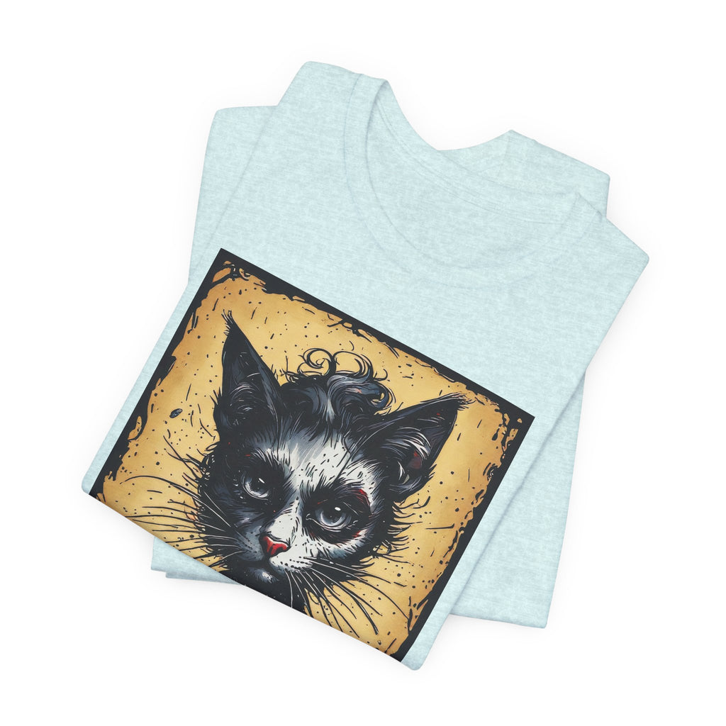 Gothic Portrait Cat T-Shirt – Vintage Dark Kitty Art Tee