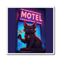 Motel Noir Cat Magnet — Retro Neon Cocktail Cat Fridge Magnet