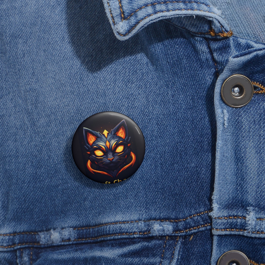 Enchanted Ember Cat Pin Button — Custom Gaming Badge