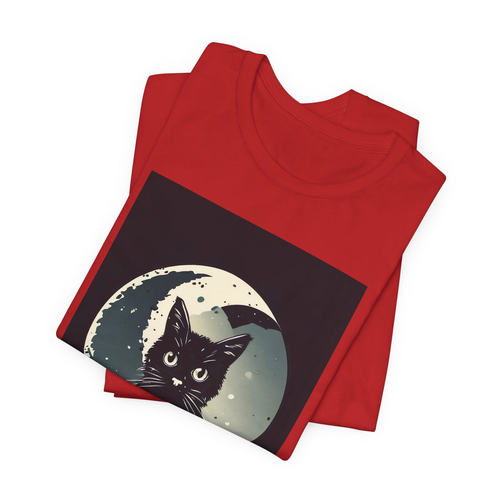 Moonwater Cat Tee — Retro Black Cat Moon Graphic T-Shirt