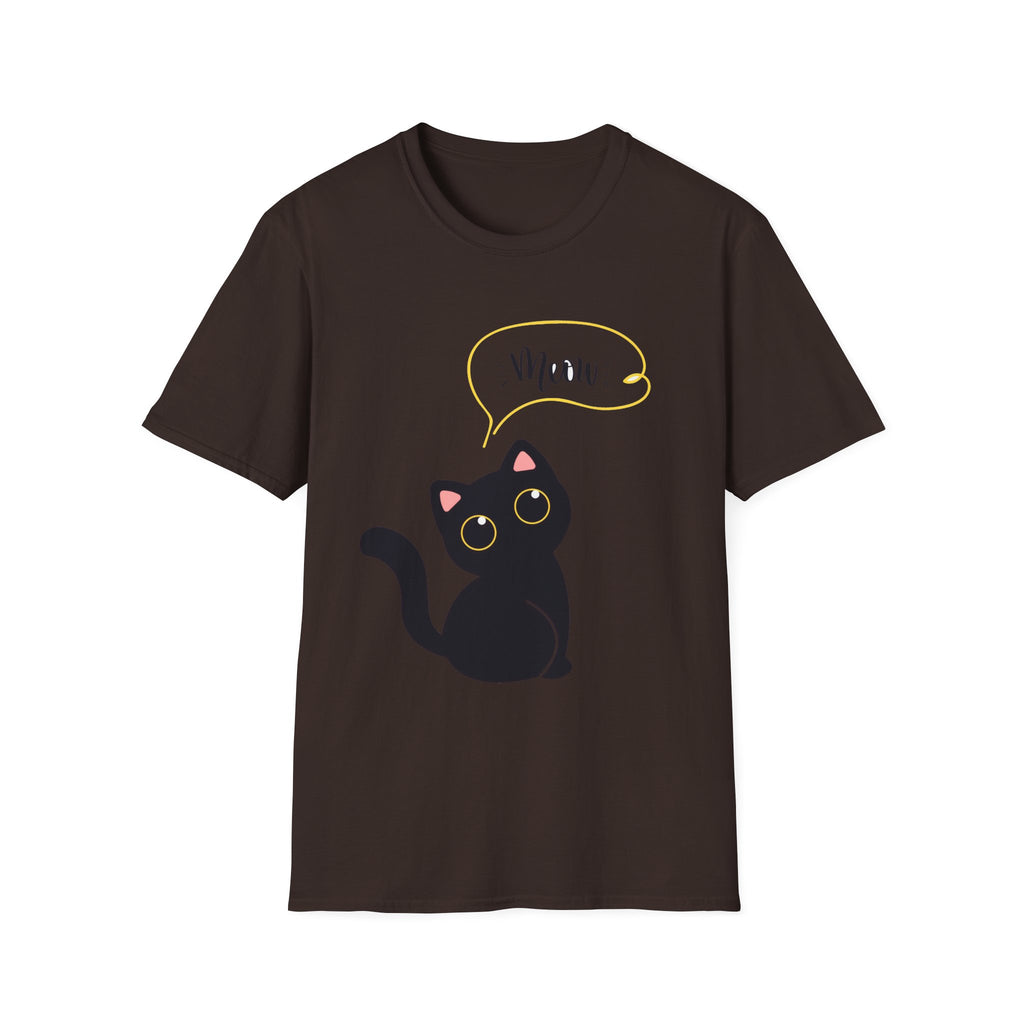 Meow Black Cat Tee — Cute Cat Graphic T-Shirt