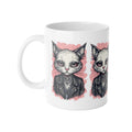Goth Cat Mug — Punk Cat Portrait Ceramic Coffee Cup (11oz)