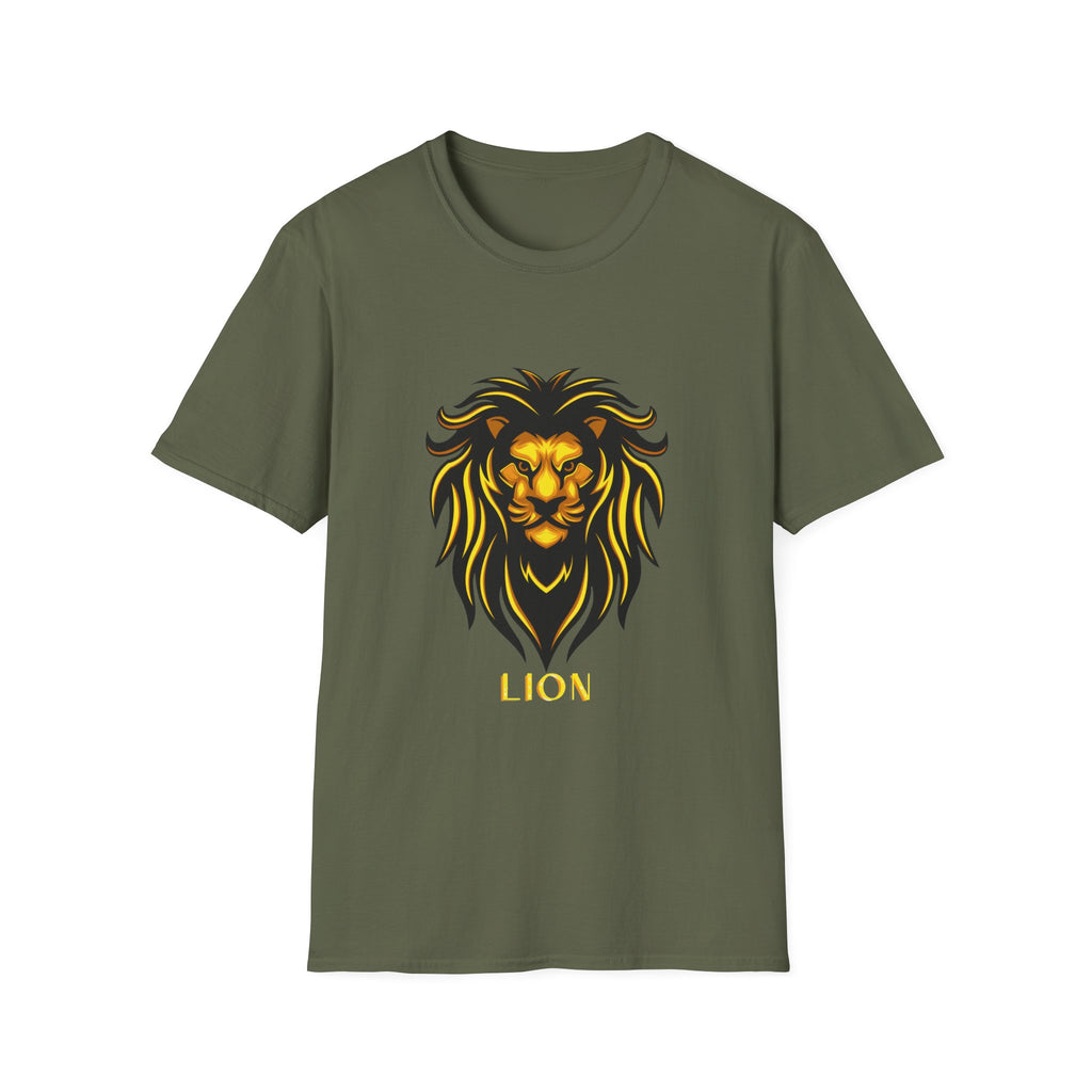 Lion Graphic T-Shirt — Bold Golden Lion Illustration Tee