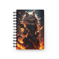 Rockstar Cat Spiral Notebook — Fiery Guitarist Journal for Music Lovers
