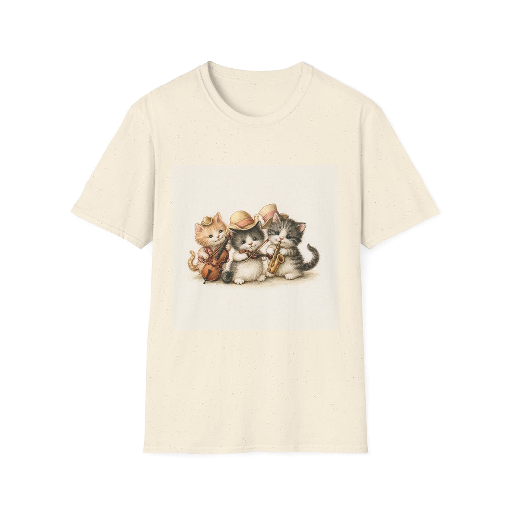 Cute Coffee Cats T‑Shirt — Wide‑Eyed Black & Ginger Kittens Graphic Tee