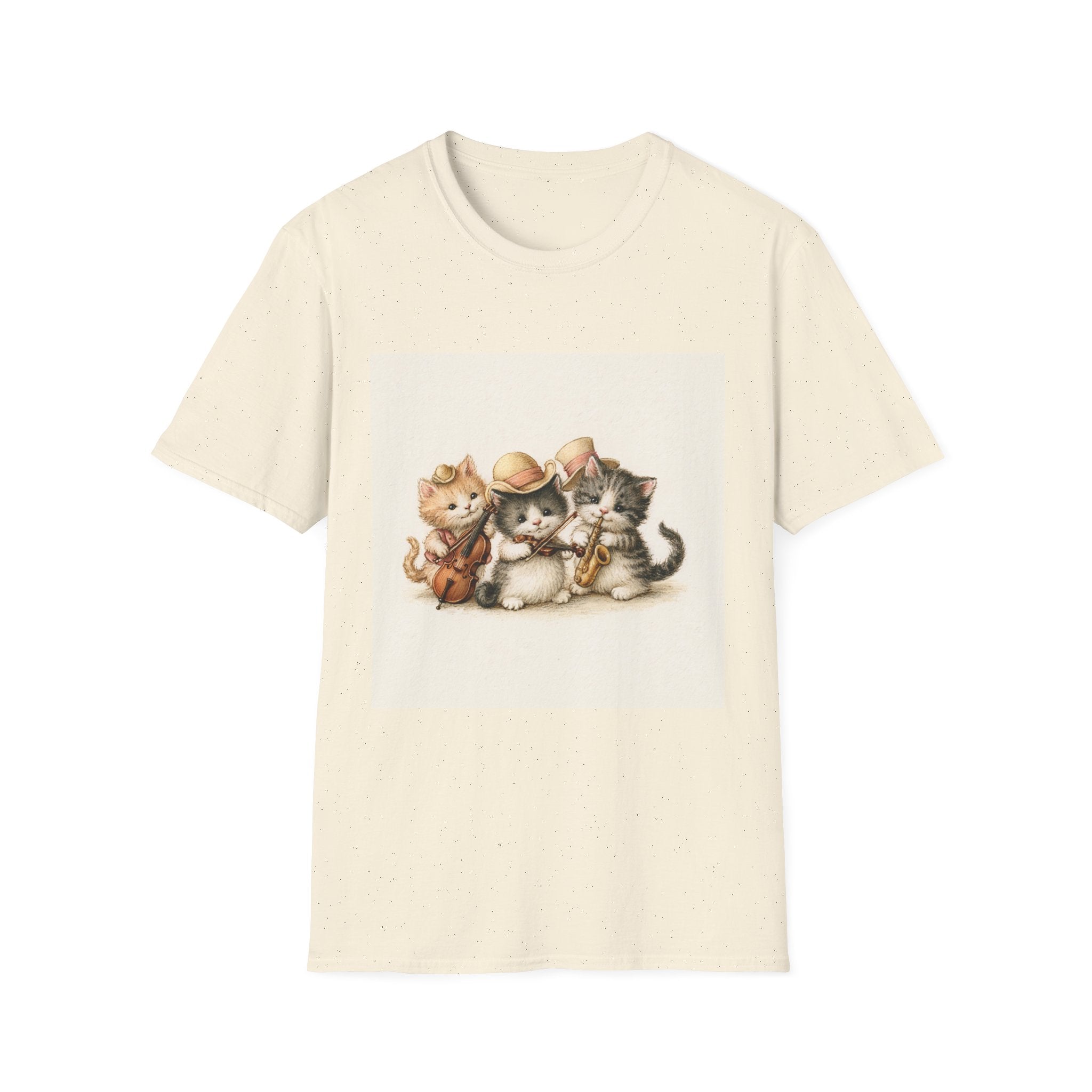Cute Coffee Cats T‑Shirt — Wide‑Eyed Black & Ginger Kittens Graphic Tee