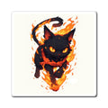 Flaming Black Cat Magnet – Cute Fiery Cat Refrigerator Sticker