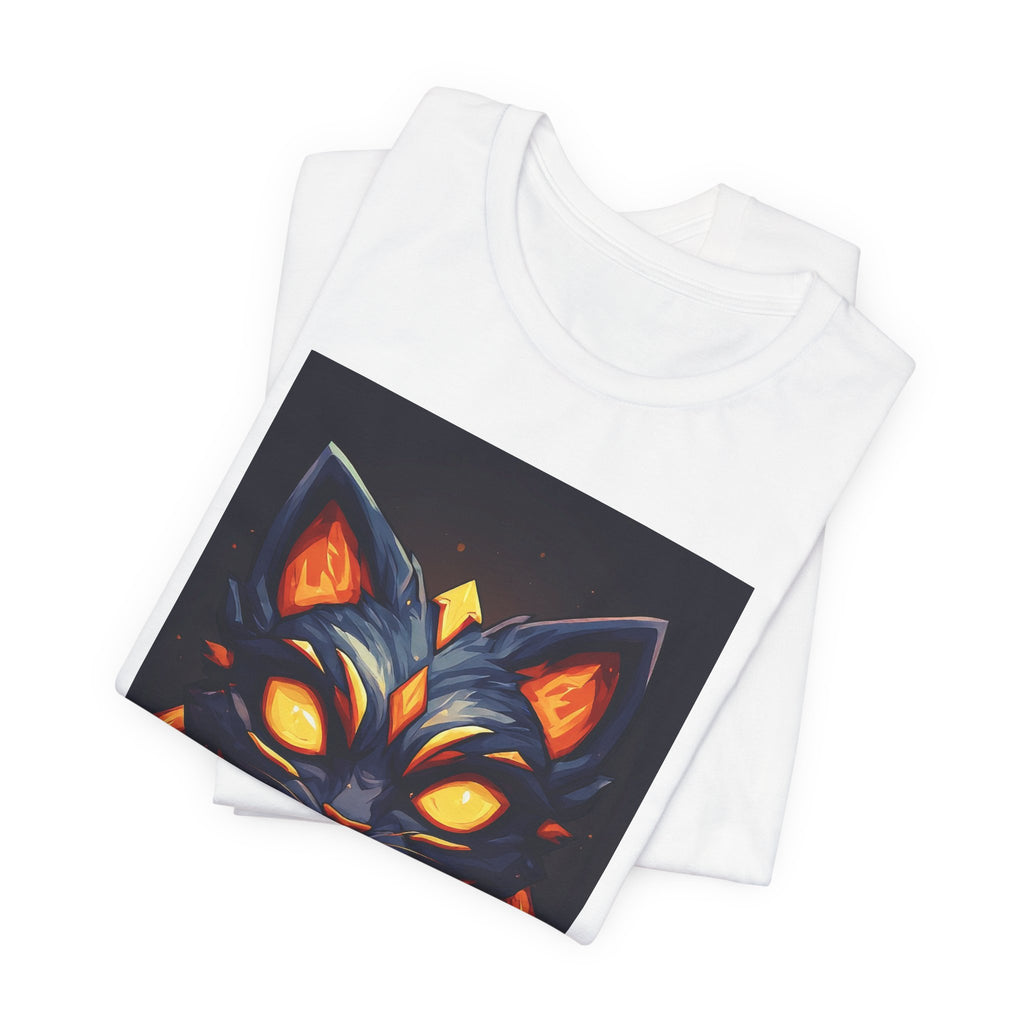 Graphic Tee — 'Soft Chaos' Glowing Cat Illustration