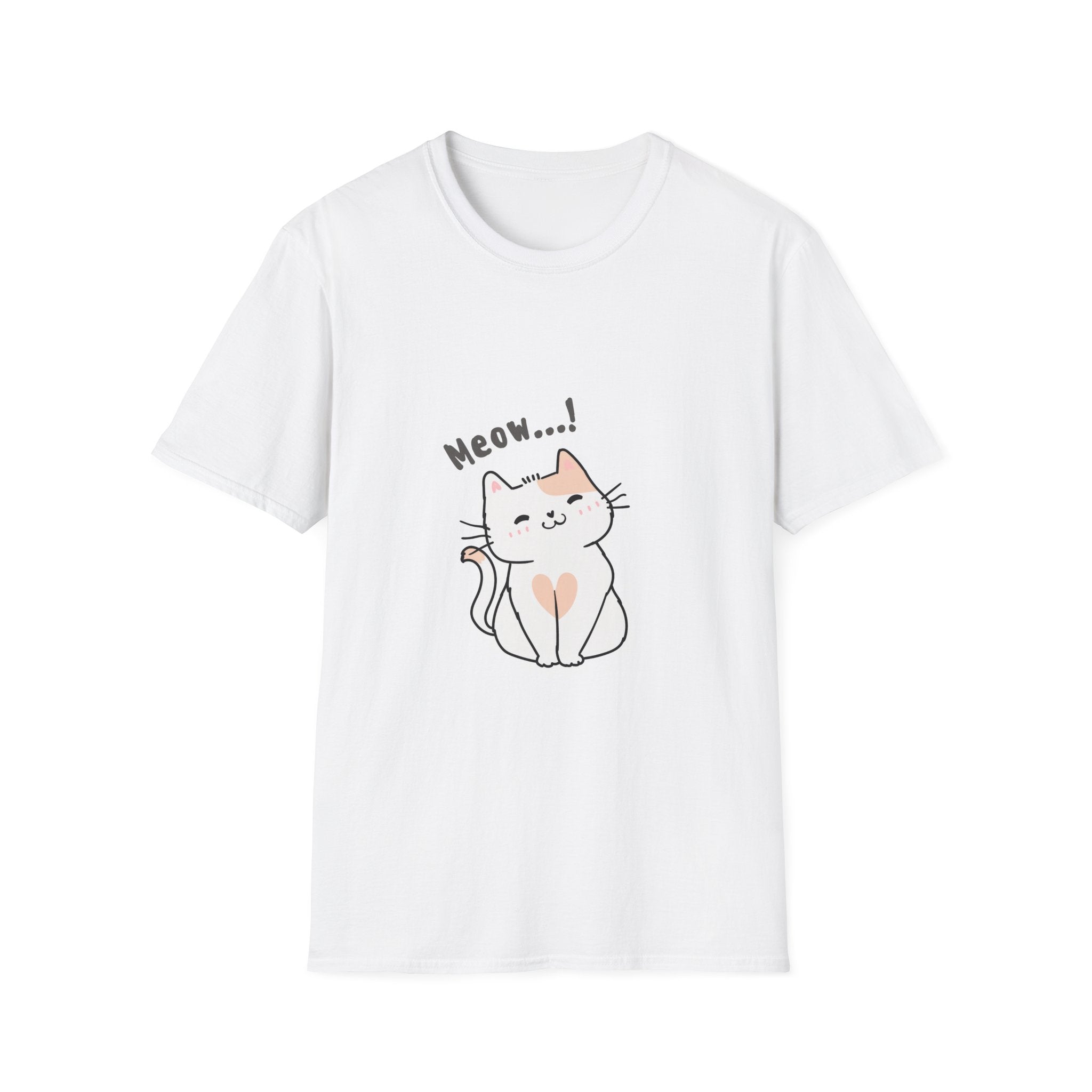 Cat Meow T-Shirt — Cute Cartoon Kitty Graphic Tee