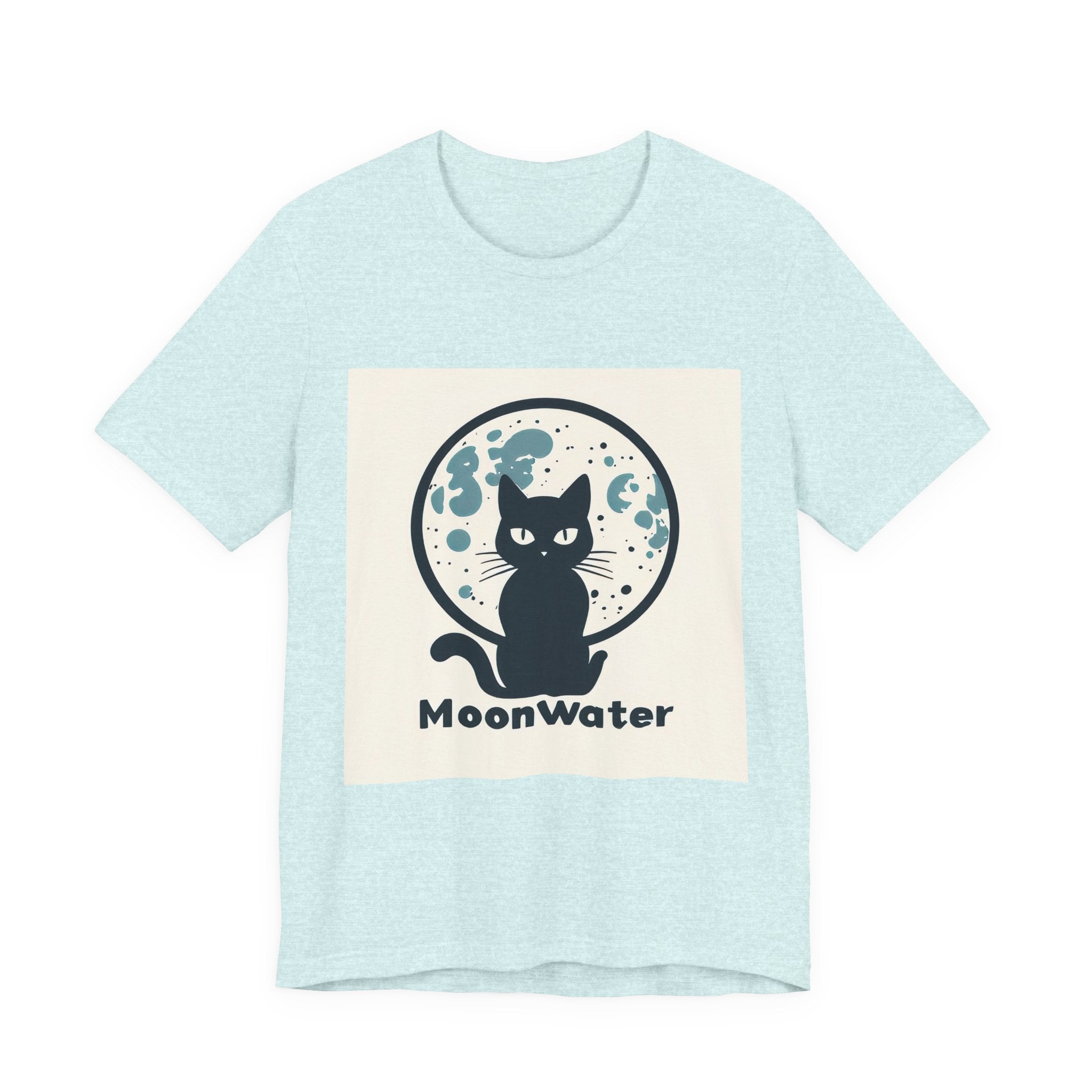 MoonWater Cat Tee — Mystical Moon & Water Graphic T-Shirt