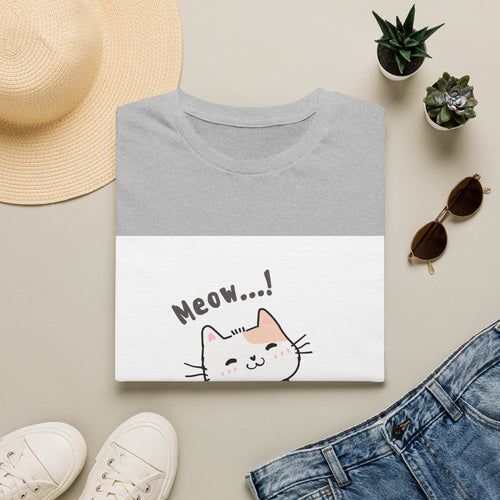 Cat Meow T-Shirt — Cute Cartoon Kitty Graphic Tee