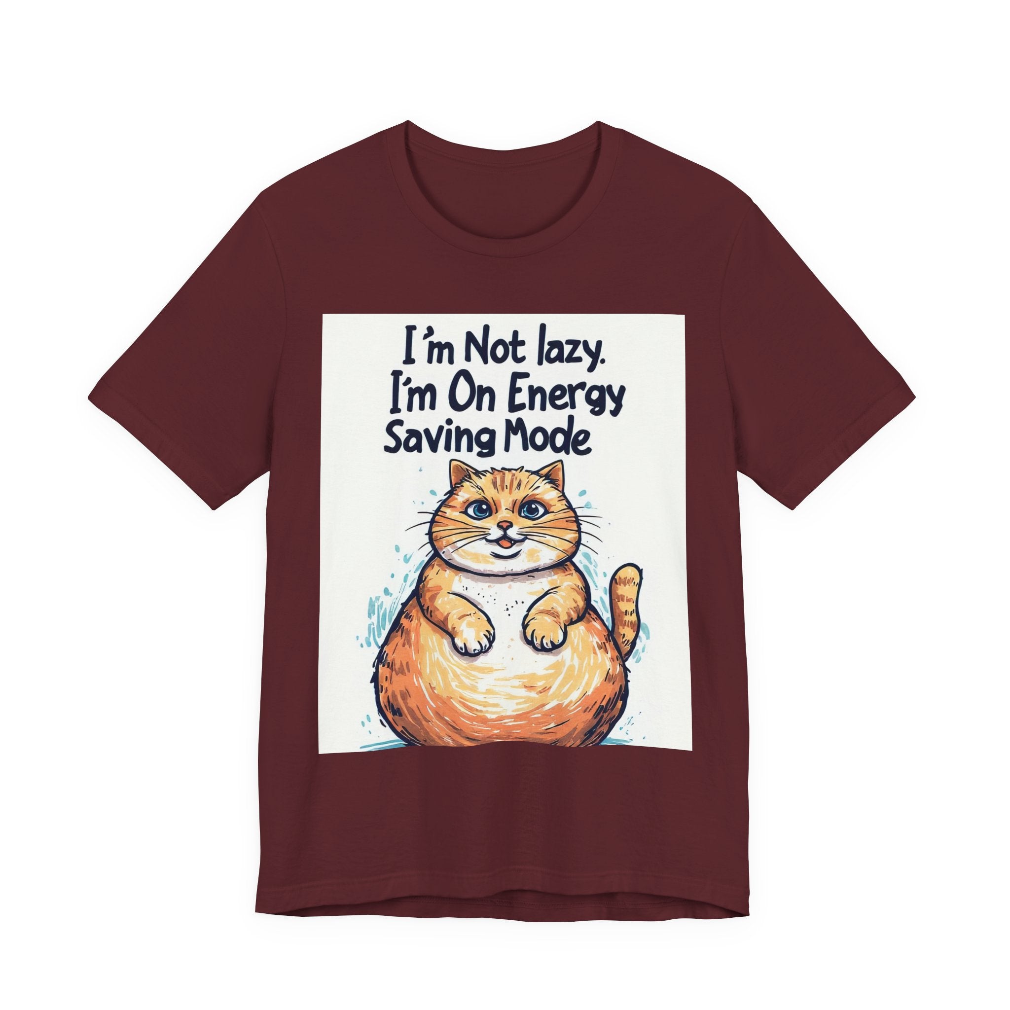 I'm Not Lazy Cat T-Shirt — "I'm On Energy Saving Mode" Funny Cat Tee