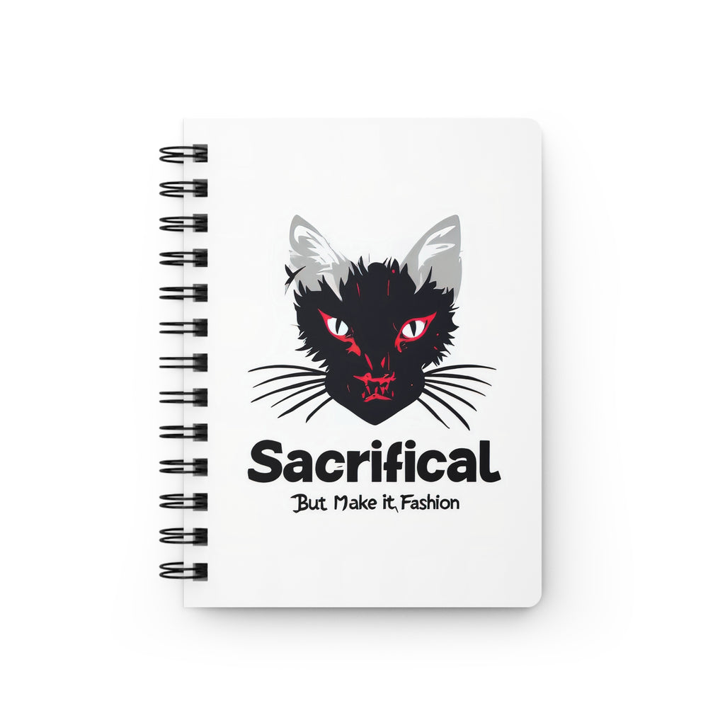 Sacrificial Cat Spiral Notebook — "Sacrificial But Make It Fashion" Gothic Journal