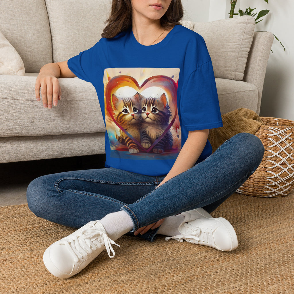 Cute Kittens Heart T-Shirt — Adorable Cat Love Graphic Tee