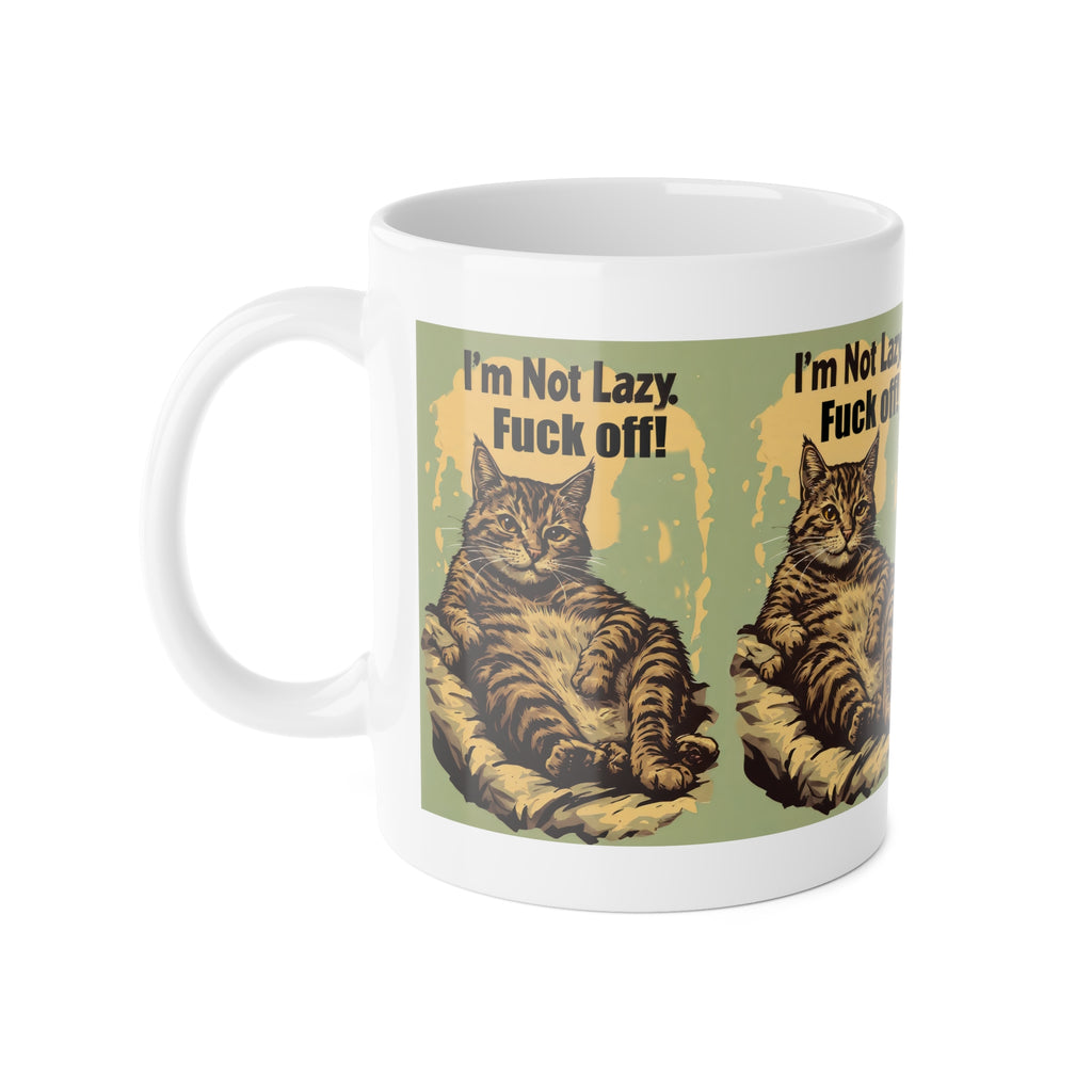 Ceramic Mug — "I'm Not Lazy, Fuck Off!" Grumpy Cat Coffee Mug