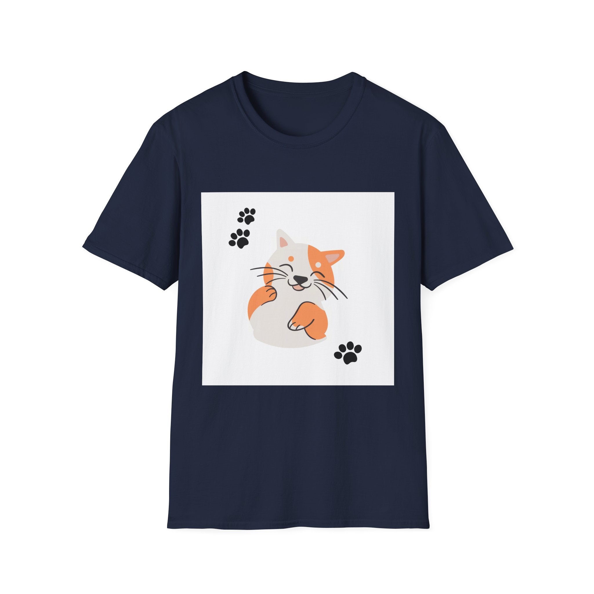 Cute Ginger Cat Paw T-Shirt — Playful Cat Graphic Tee