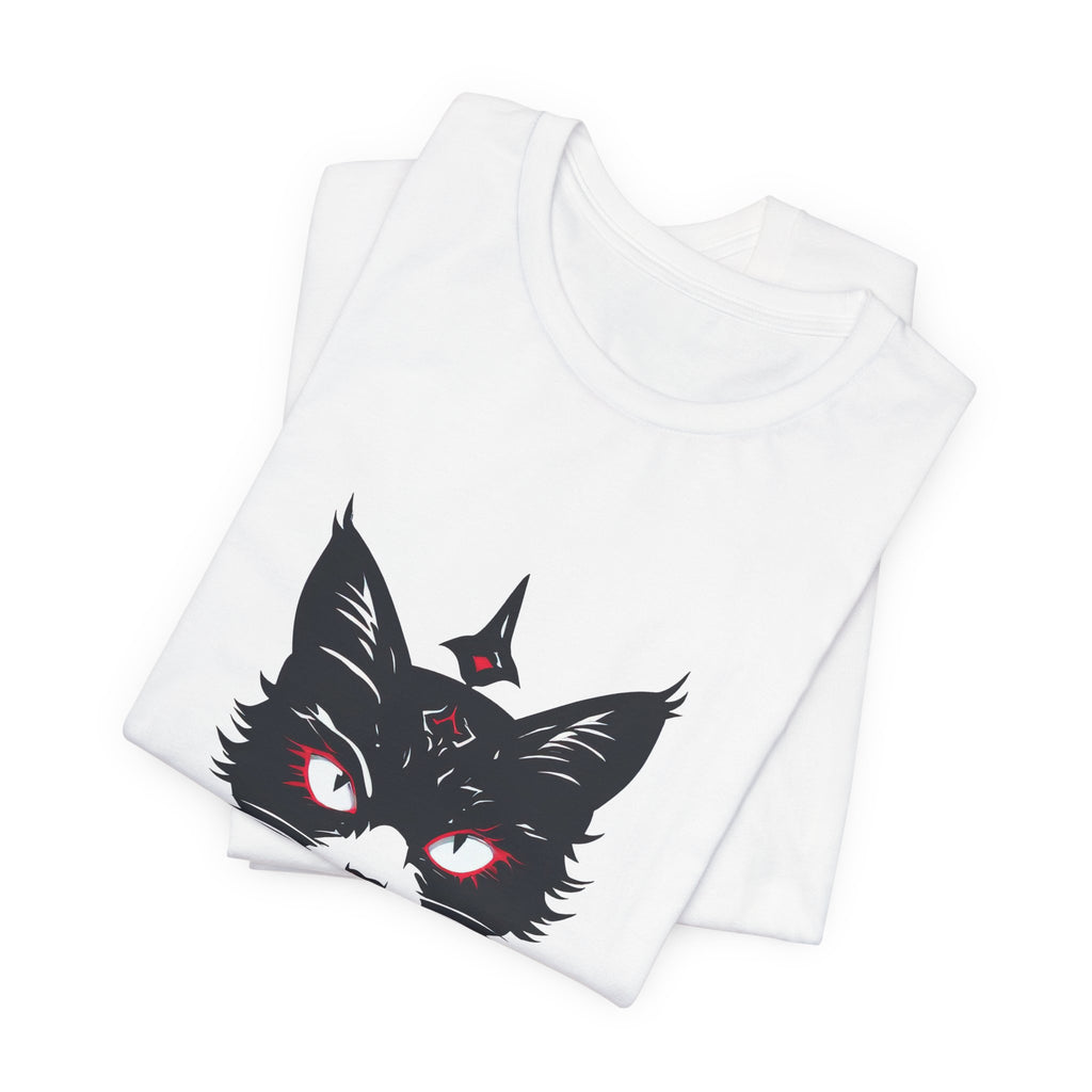 Occult Black Cat Tee — Mystical Cat Head Graphic T-Shirt