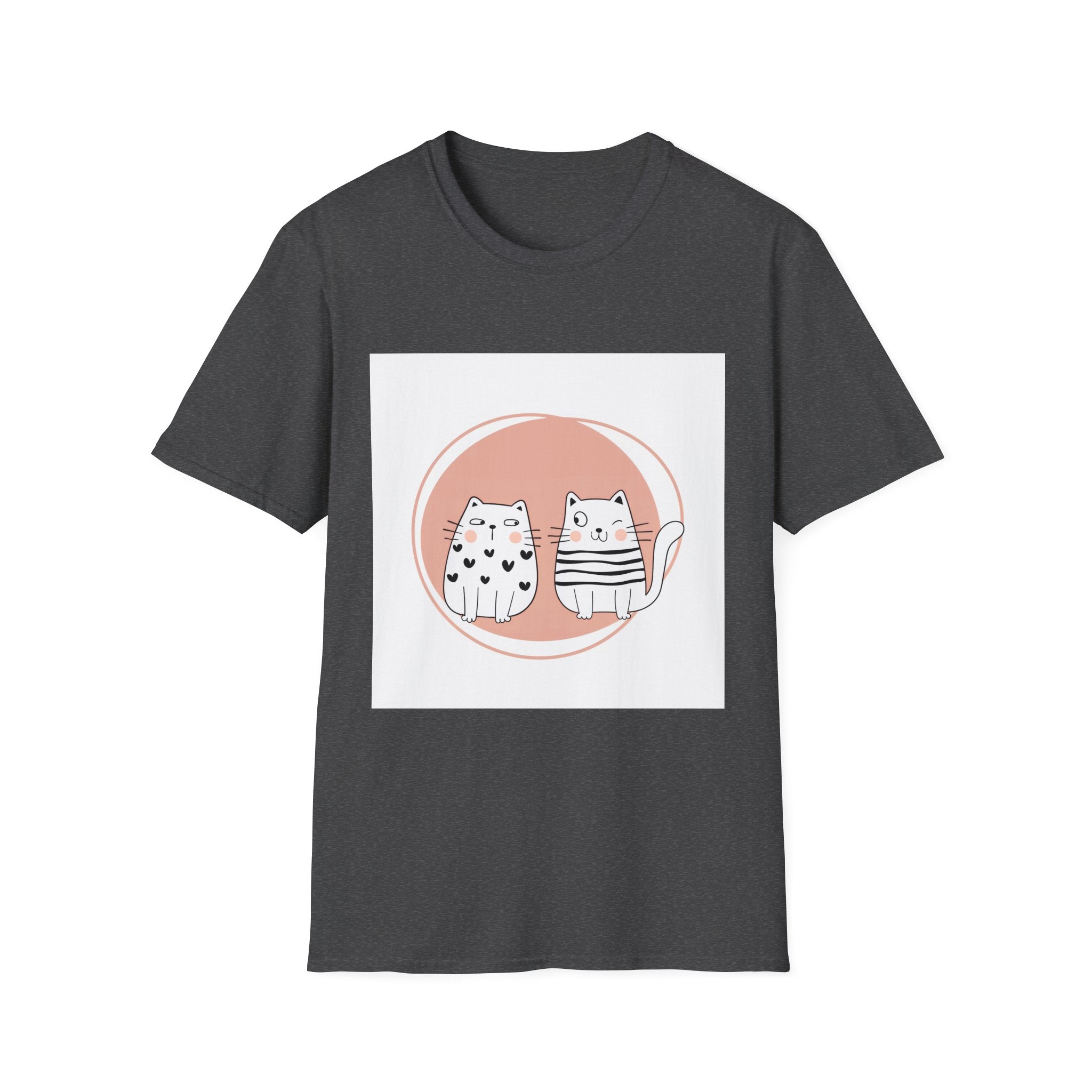 Cute Cat Duo T-Shirt — Kawaii Cat Couple Graphic Tee