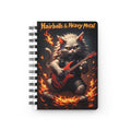 Hairballs & Heavy Metal Spiral Notebook — Funny Rock Cat Journal for Music Lovers