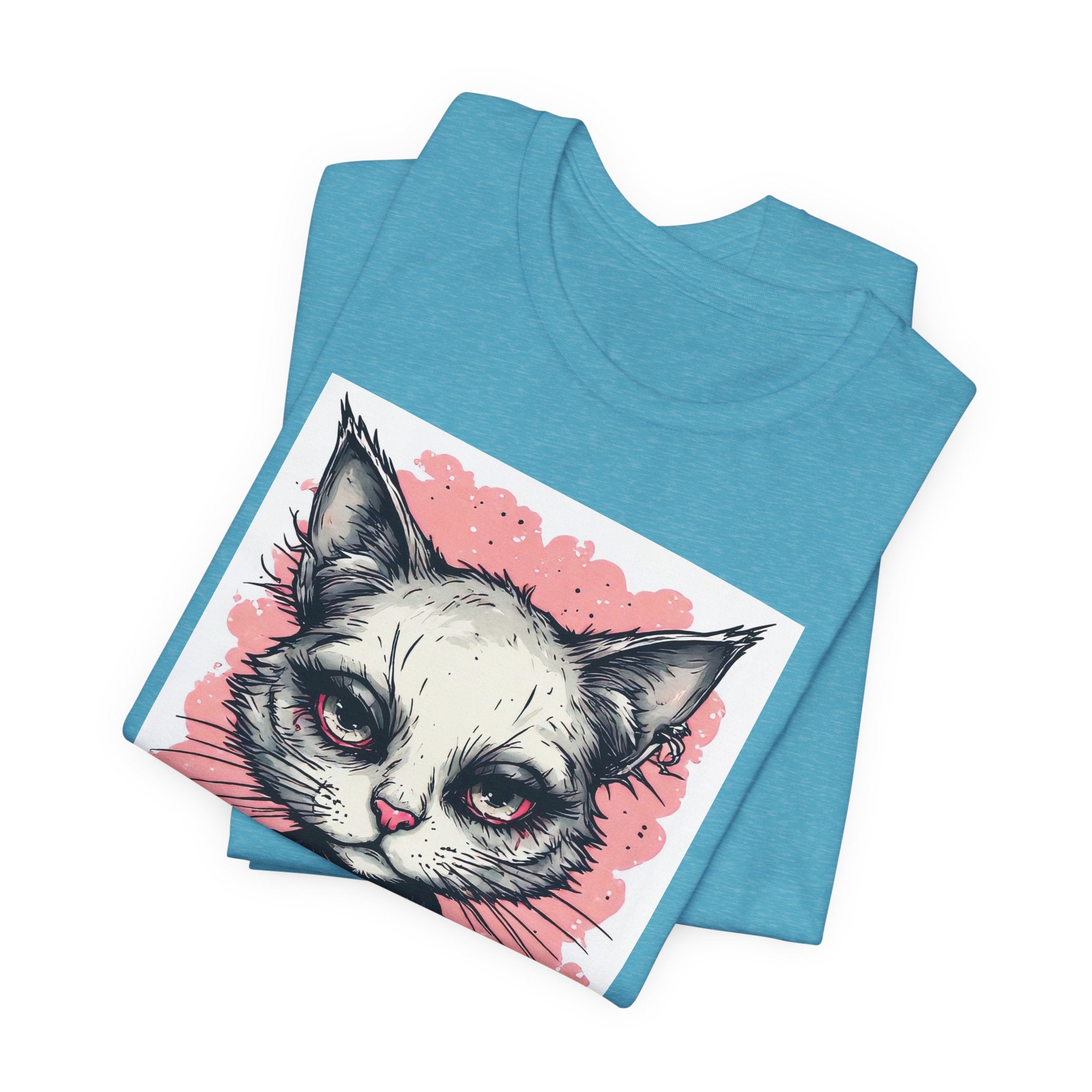 Grumpy Punk Cat T-Shirt — Gothic Kitty Graphic Tee