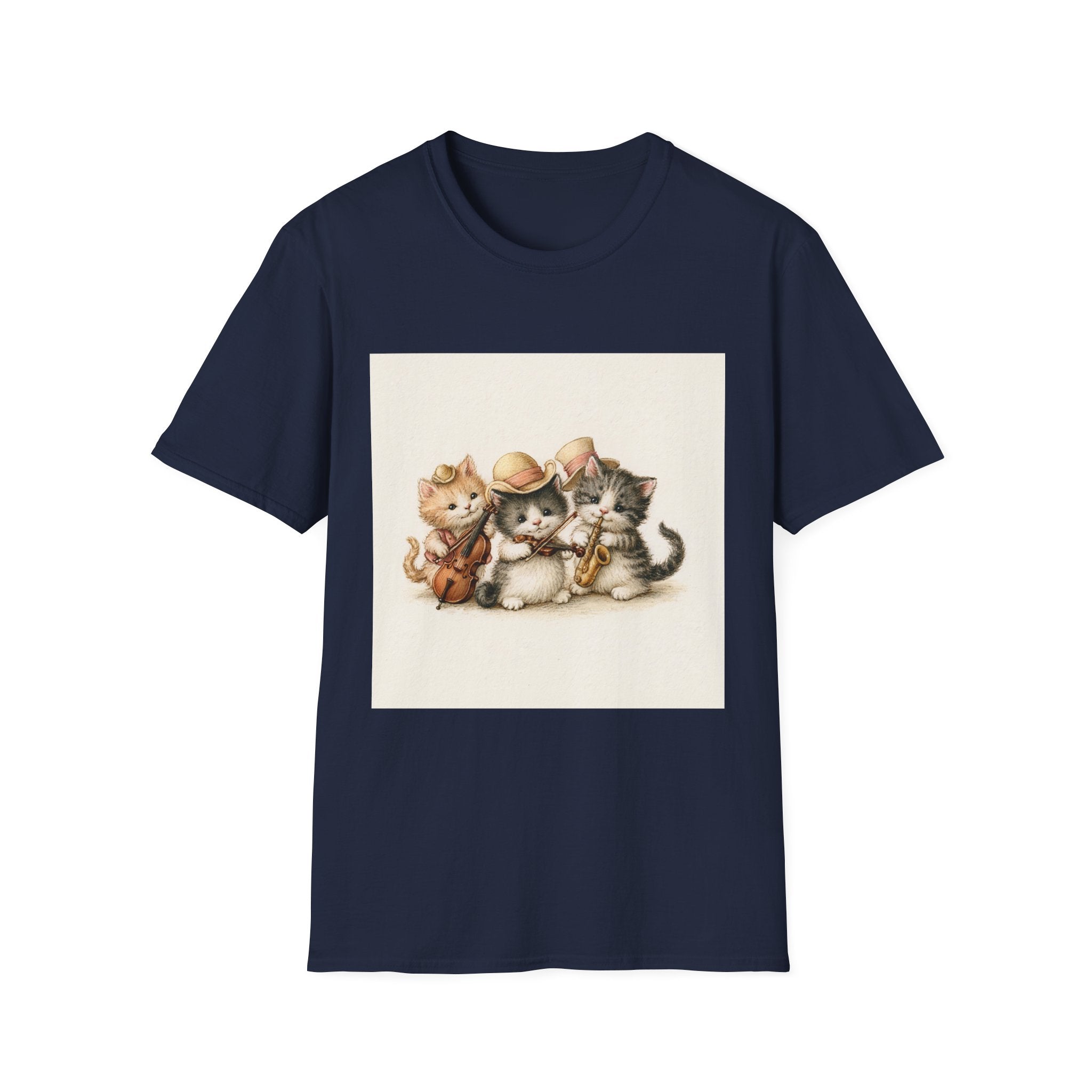 Cute Coffee Cats T‑Shirt — Wide‑Eyed Black & Ginger Kittens Graphic Tee