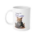 Ceramic Mug - "Living the Dream (Unfortunately)" Cat Office Humor 11oz