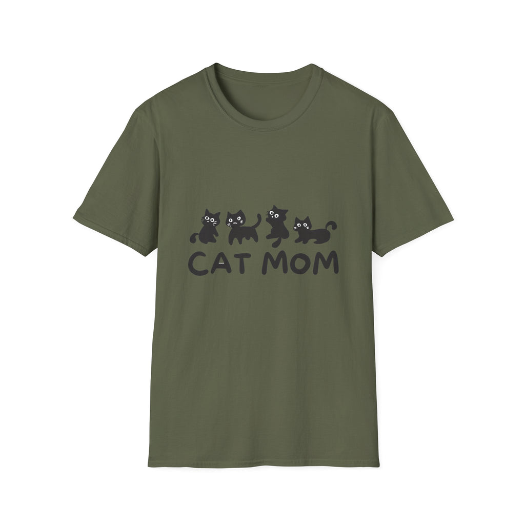 Cat Mom T‑Shirt — Cute Black Kittens Graphic Tee for Cat Lovers