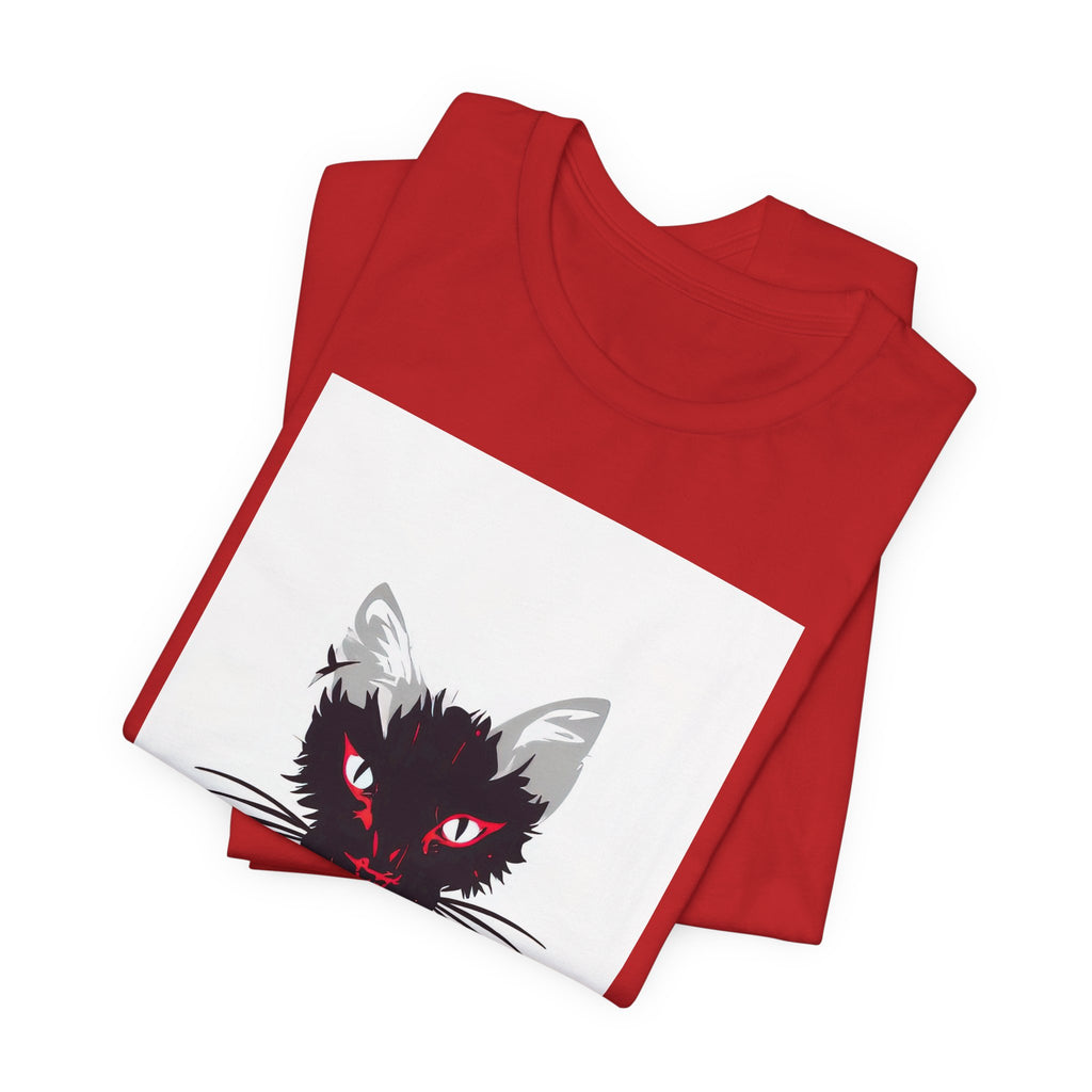 Sacrificial Cat T-Shirt — Red-Eyed Black Cat "Sacrificial" Graphic Tee