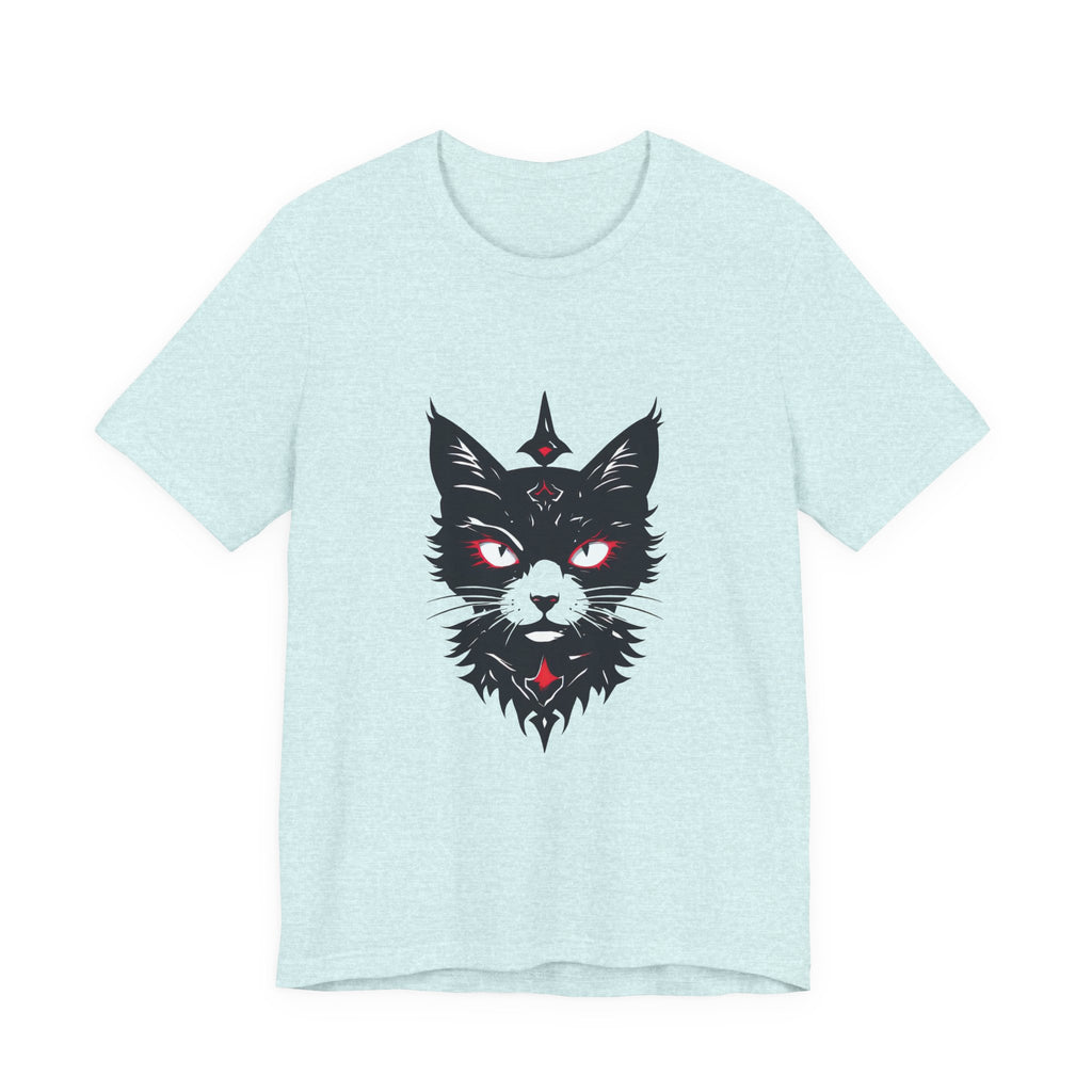 Occult Black Cat Tee — Mystical Cat Head Graphic T-Shirt