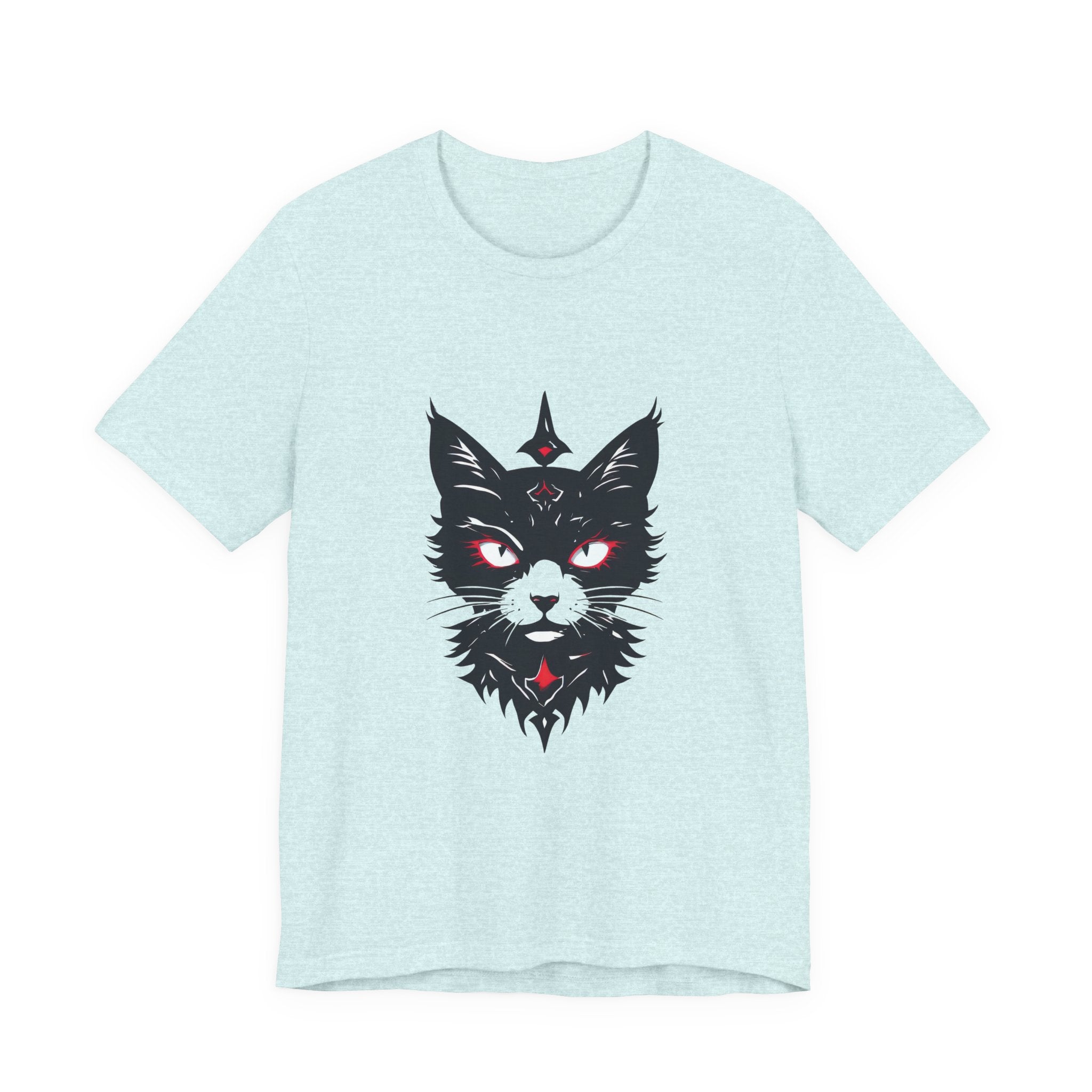 Occult Black Cat Tee — Mystical Cat Head Graphic T-Shirt