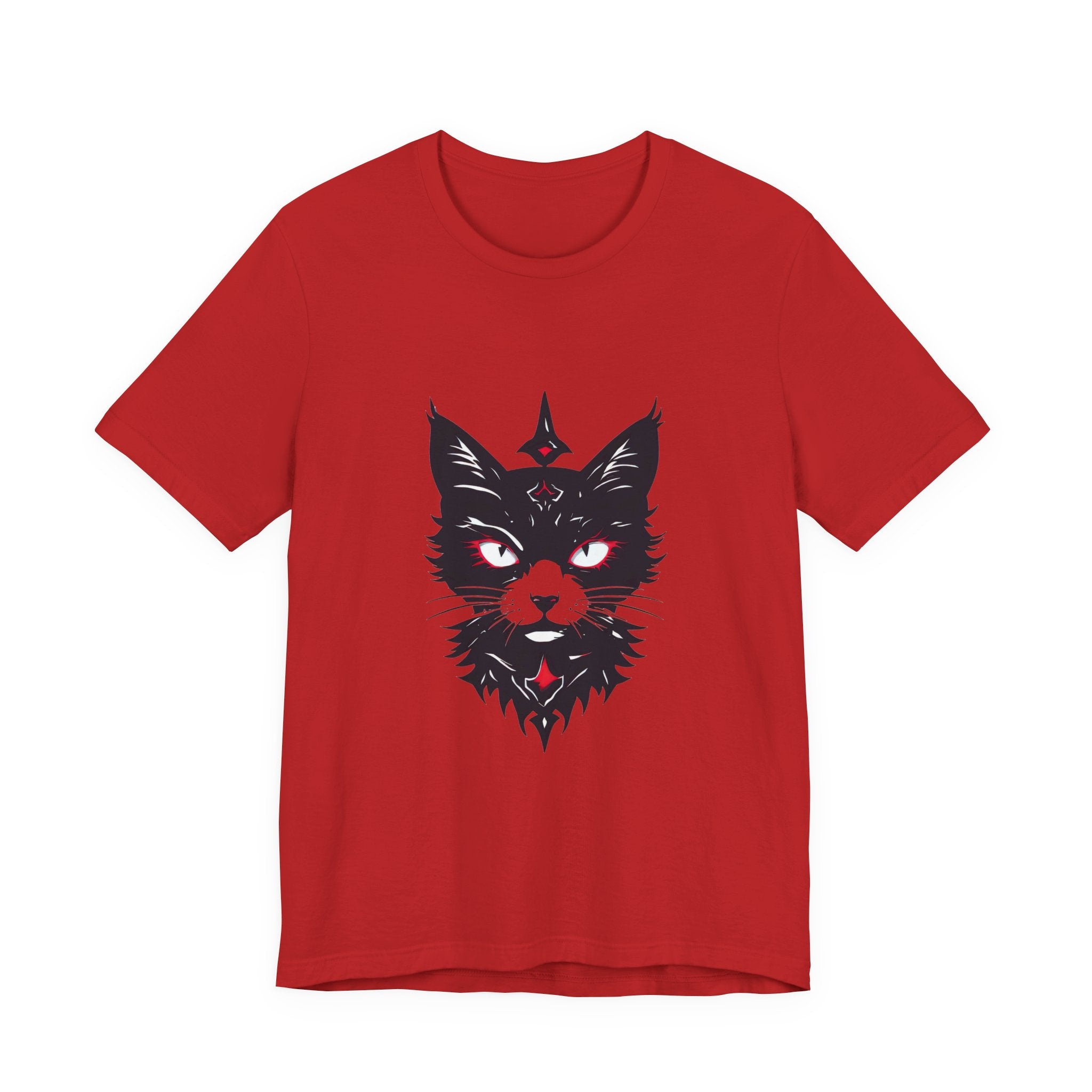 Occult Black Cat Tee — Mystical Cat Head Graphic T-Shirt