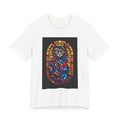 Stained Glass Cat T-Shirt — Colorful Mosaic Feline Tee