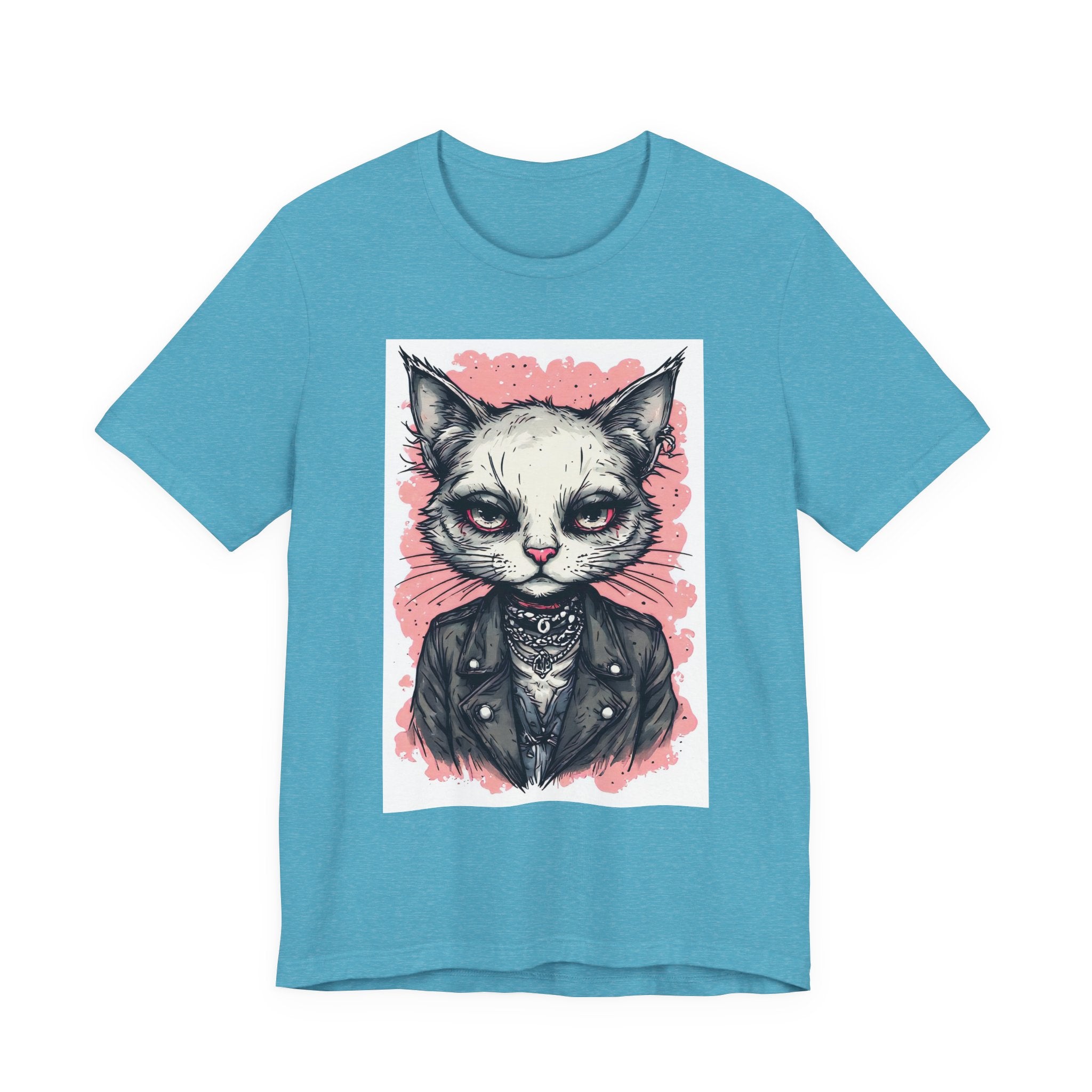 Grumpy Punk Cat T-Shirt — Gothic Kitty Graphic Tee