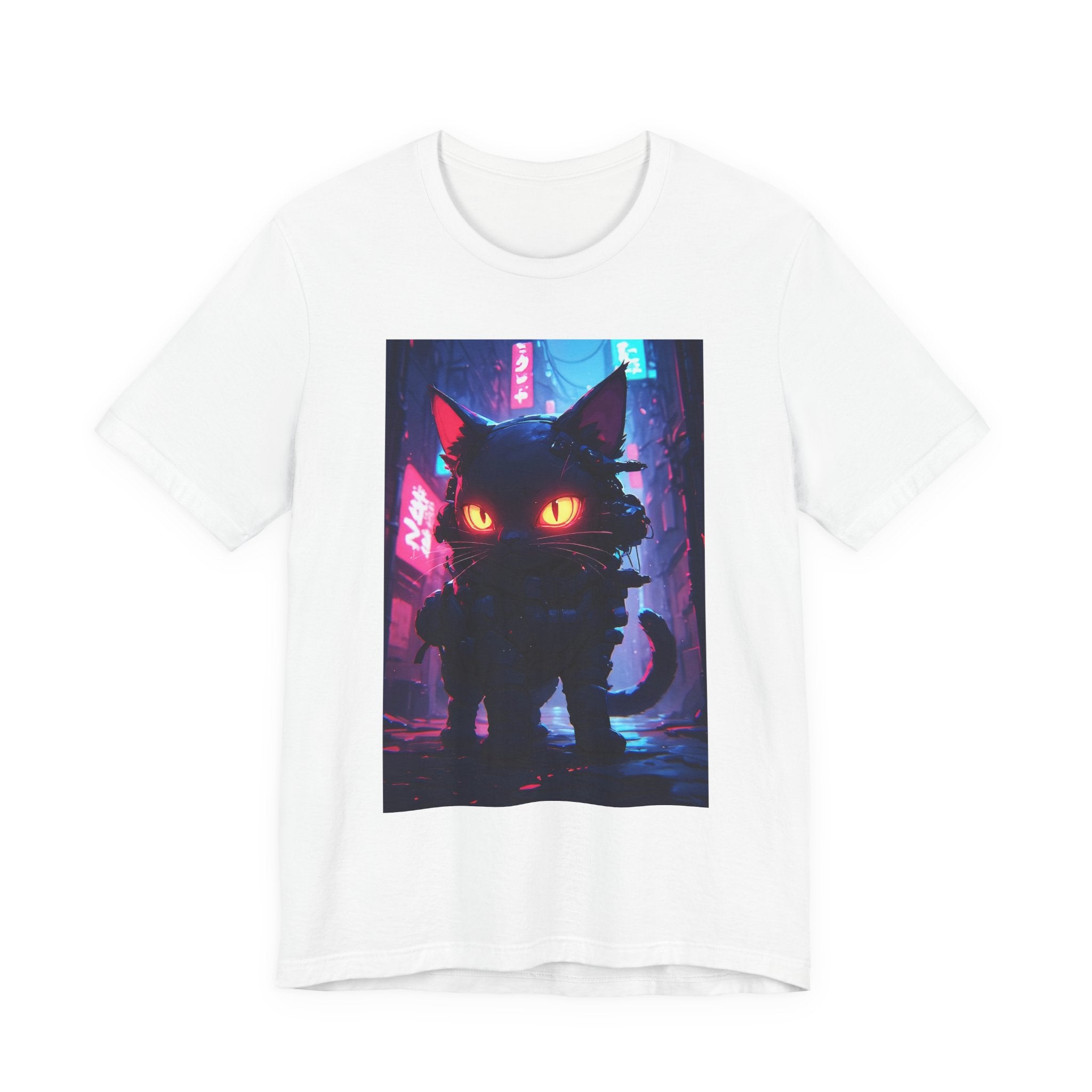 Cyberpunk Cat T‑Shirt — Neon Alley Kitten Graphic Tee