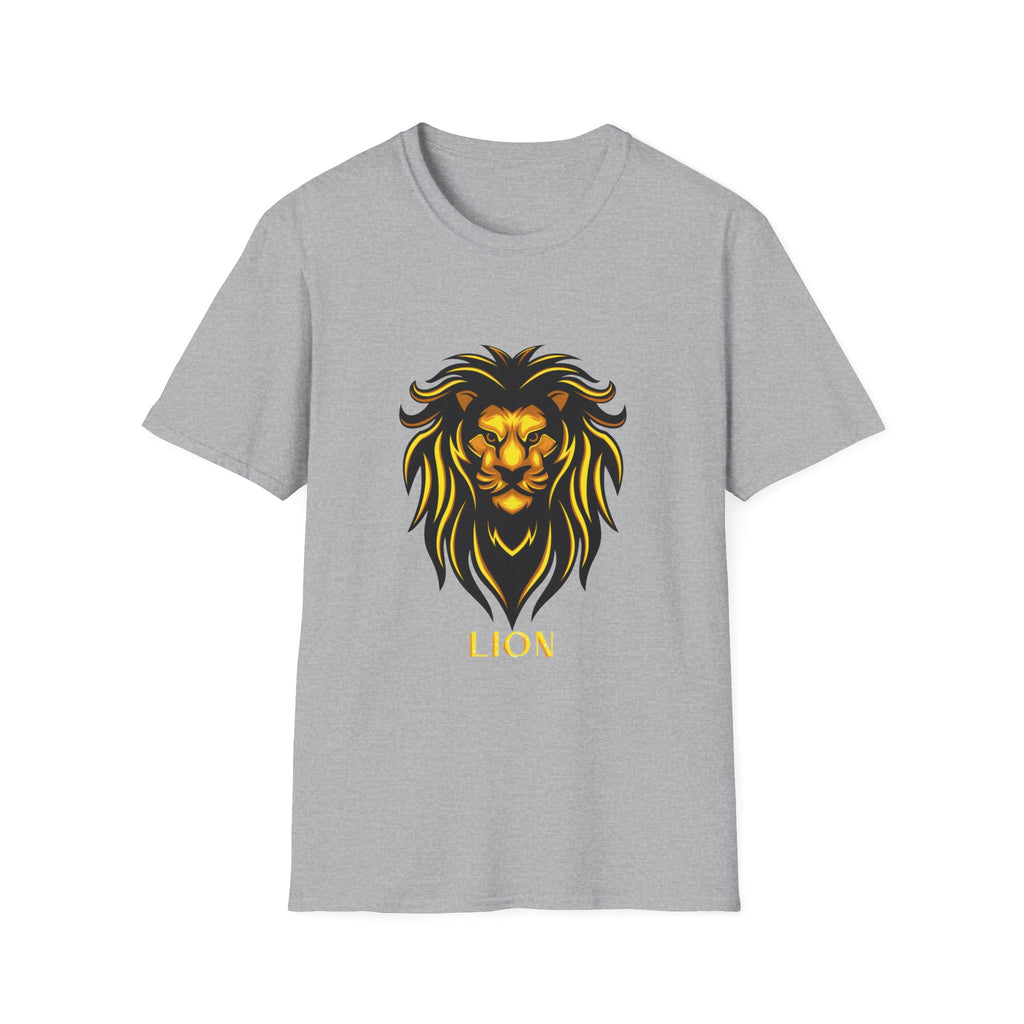 Lion Graphic T-Shirt — Bold Golden Lion Illustration Tee