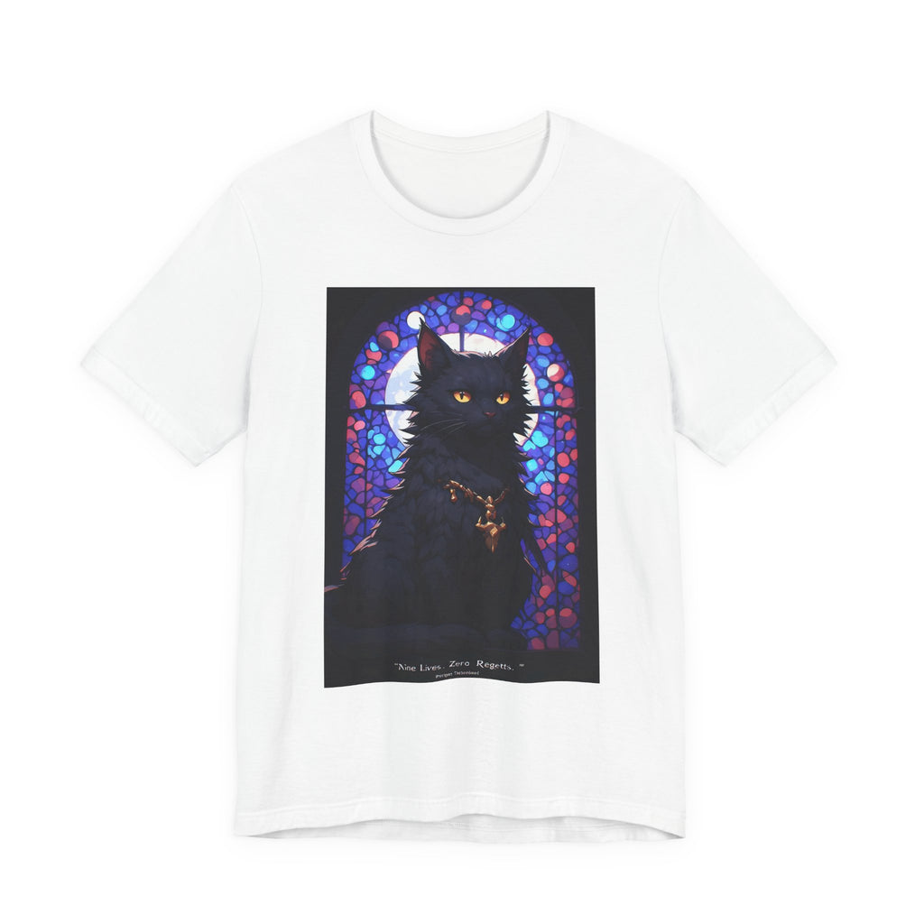 Black Cat Stained Glass T-Shirt