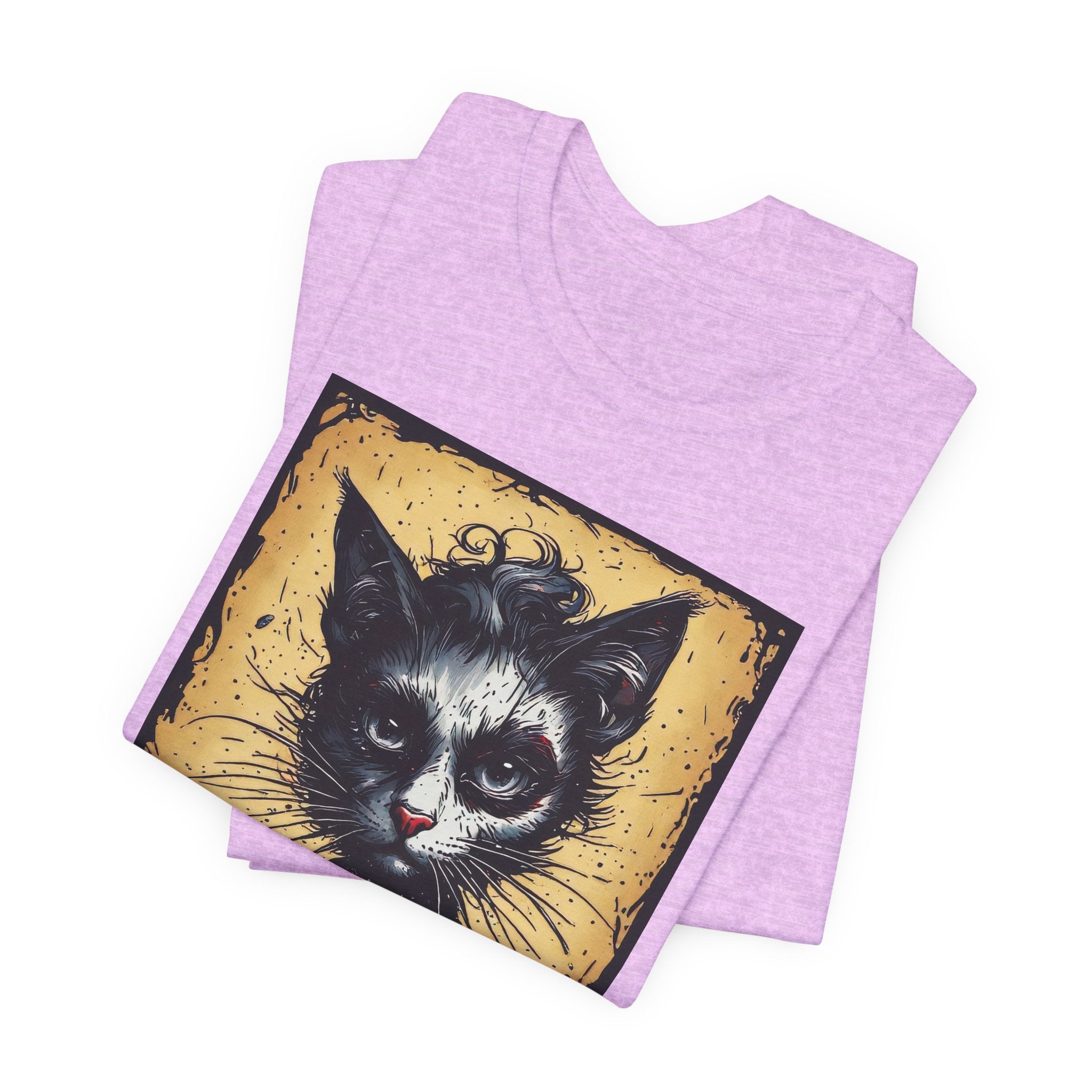 Gothic Portrait Cat T-Shirt – Vintage Dark Kitty Art Tee