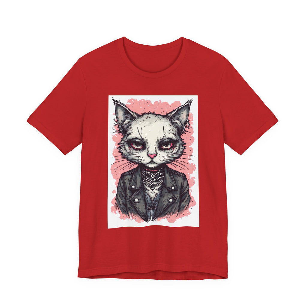 Grumpy Punk Cat T-Shirt — Gothic Kitty Graphic Tee
