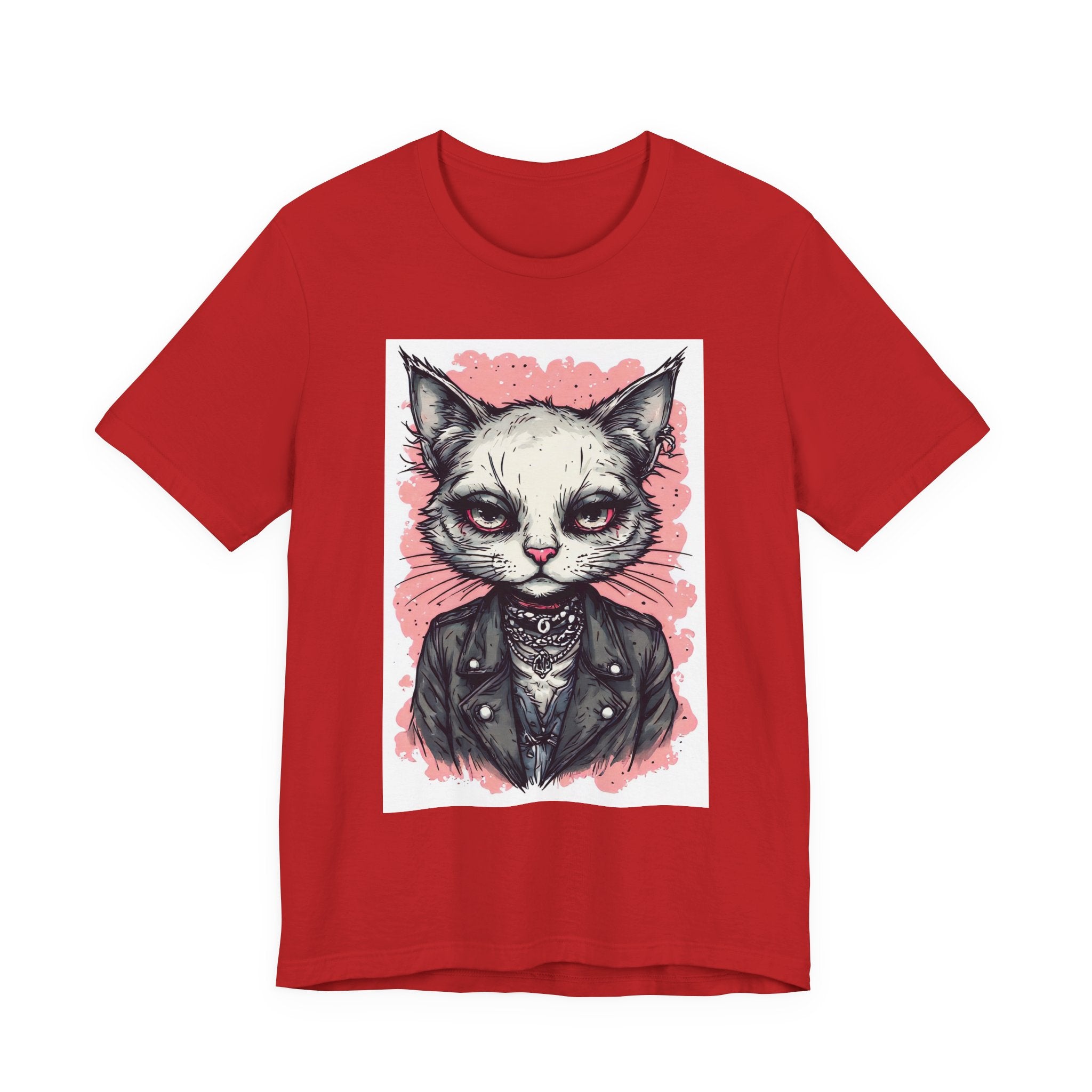 Grumpy Punk Cat T-Shirt — Gothic Kitty Graphic Tee
