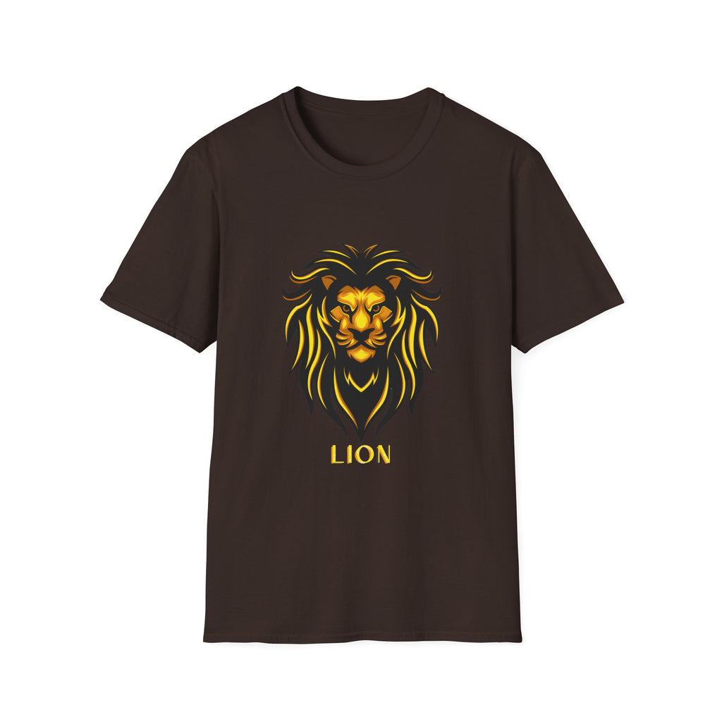 Lion Graphic T-Shirt — Bold Golden Lion Illustration Tee